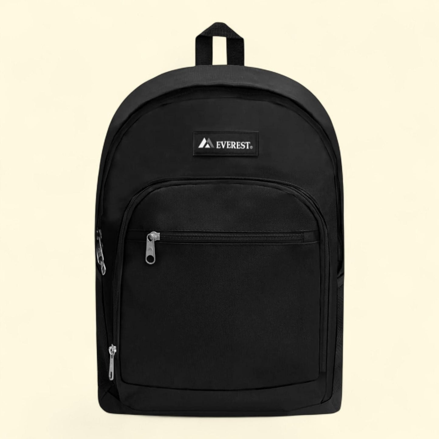 Everest Casual Backpack, Black, Unisex, Side Mesh Pocket, Size