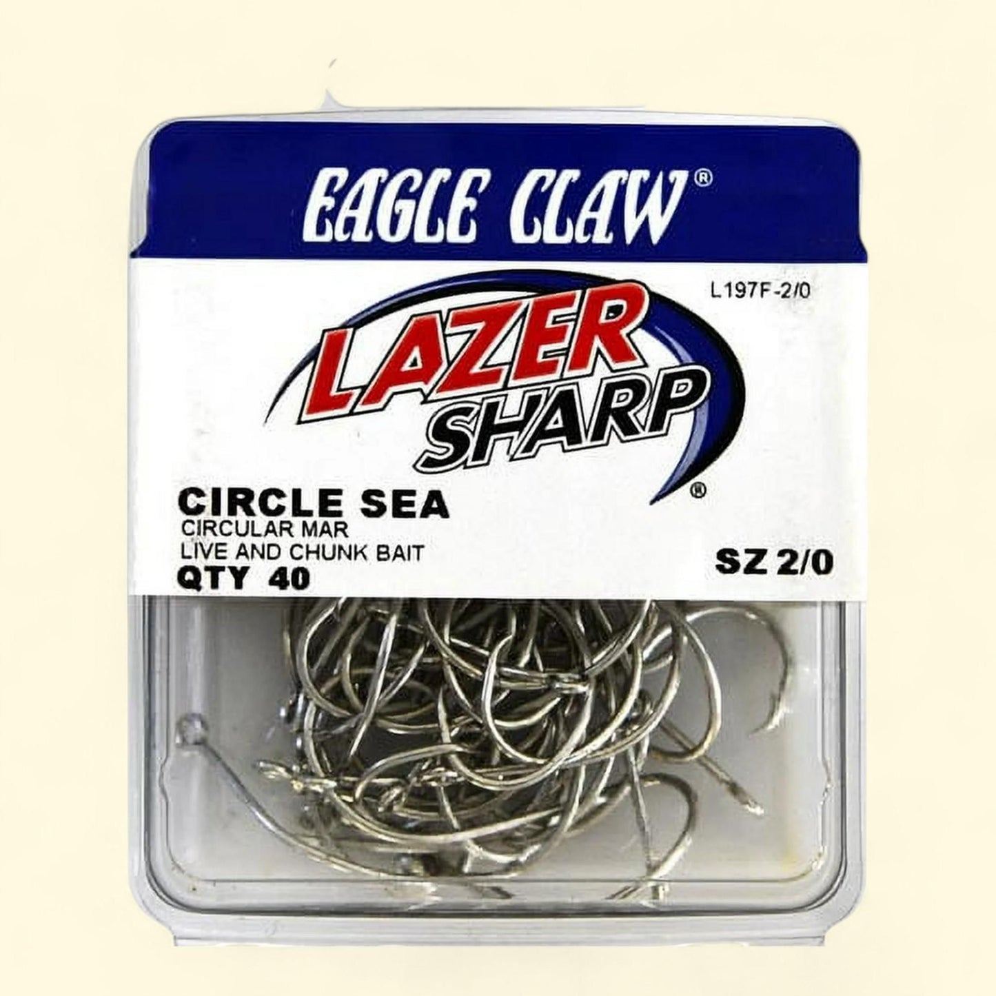 Hameçon Lazer Sharp Circle Offset, taille 2/0, lot de 40