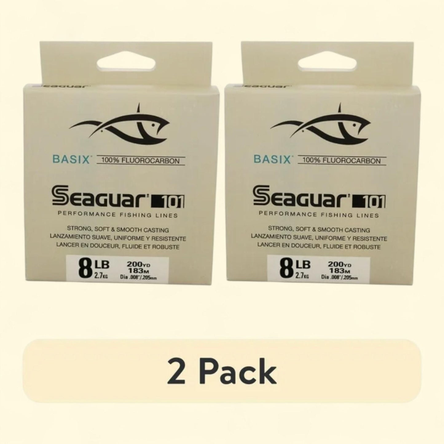 Seaguar BASIX 8lb 200yd Fluorocarbon, 2 pack