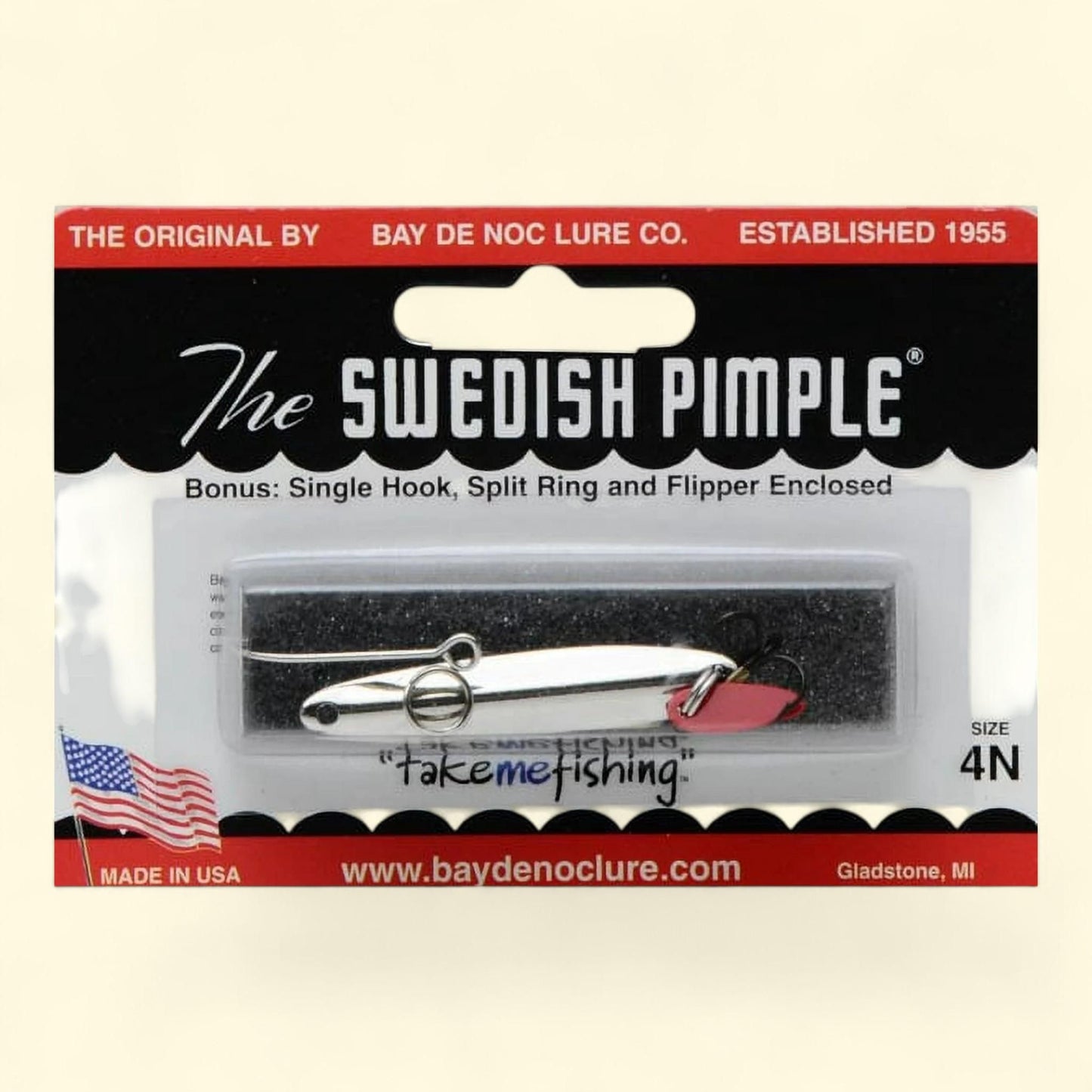 Bay de Noc Swedish Pimple Jigging Spoon, 1/4oz Nickel