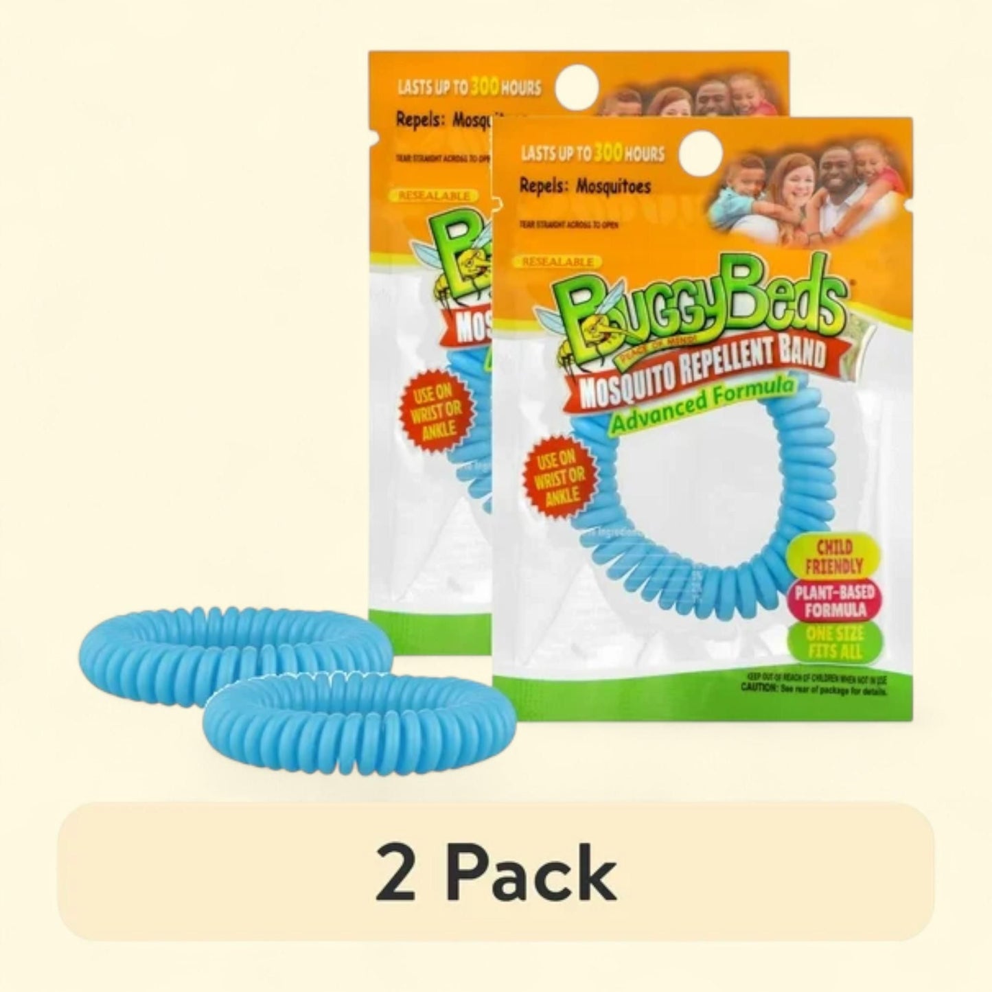 BuggyBands Mosquito Repellent Band, 2 pack