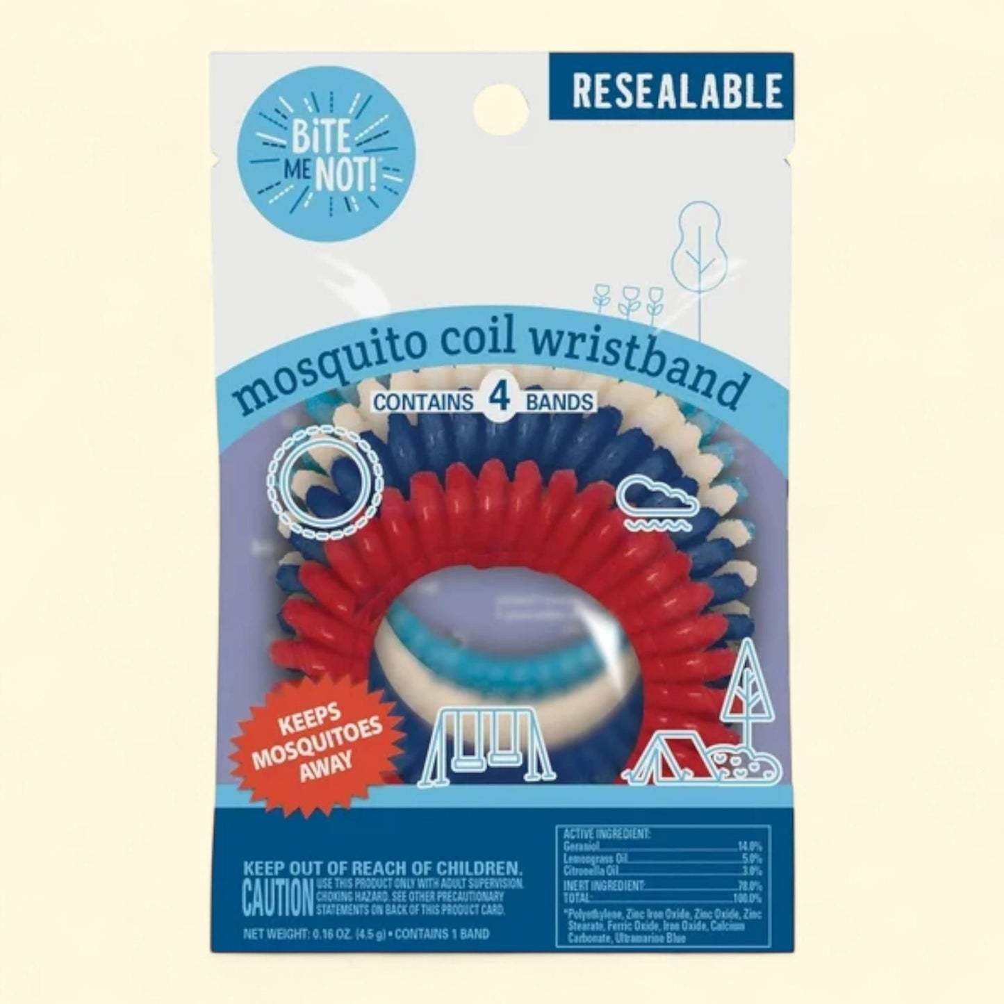 BiTE ME NOT! Coil Wristband Insect Repellent, 4 Count