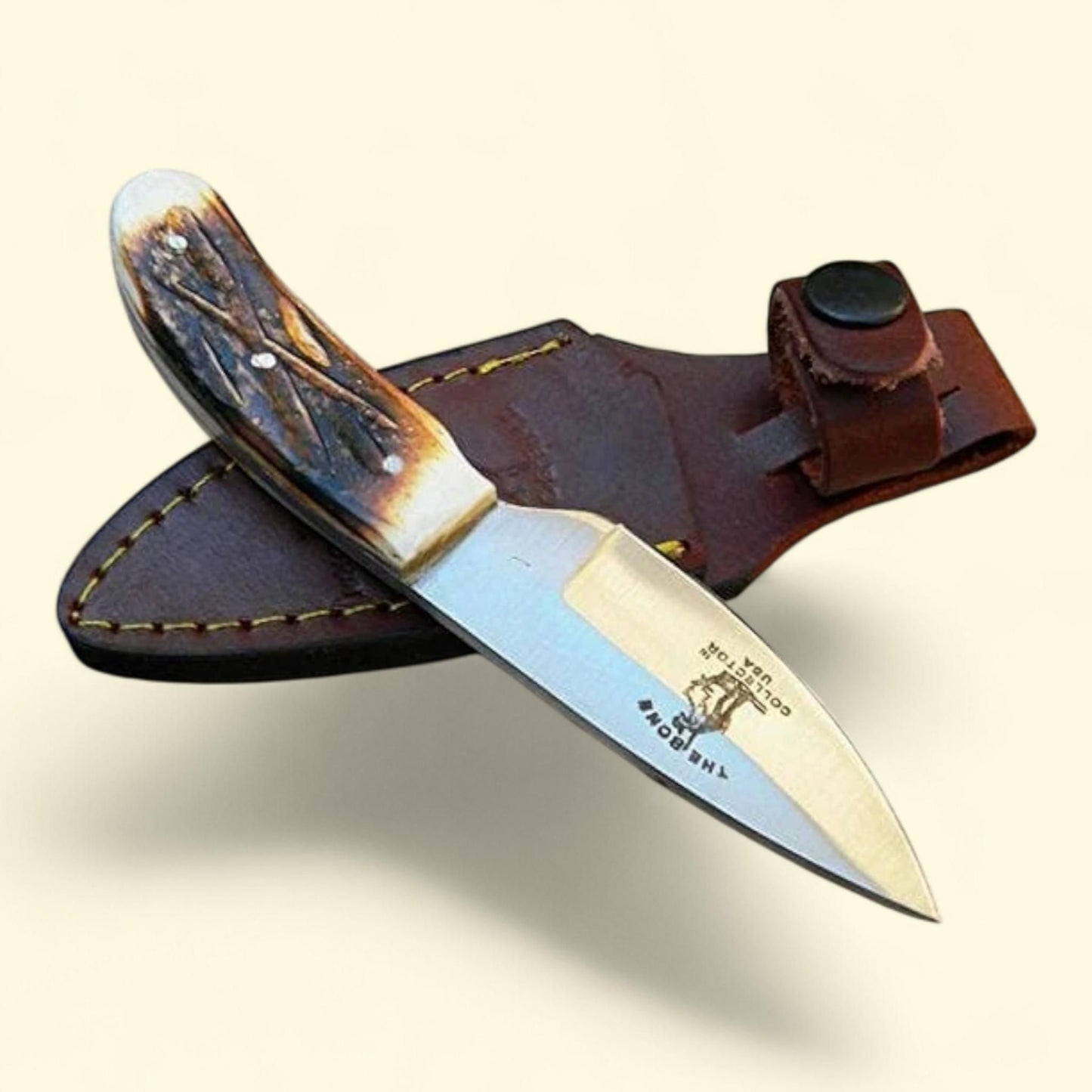 Bone Collector Skinning Knife, BC808 + Leather Sheath