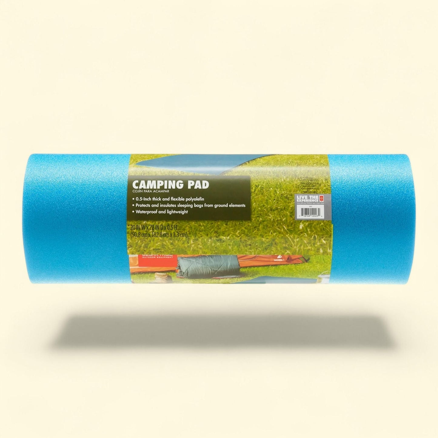 Ozark Trail Camp Sleeping Pad, Blue, Foam, 20.00 x 72.00 x 0.50 Inches