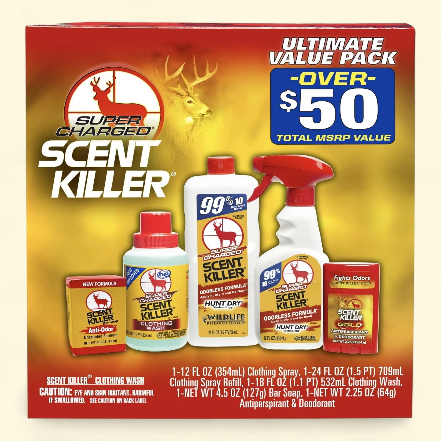 Wildlife Research Super Charged Scent Killer Hunting Scent Elimination, Ultimate Value Pack
