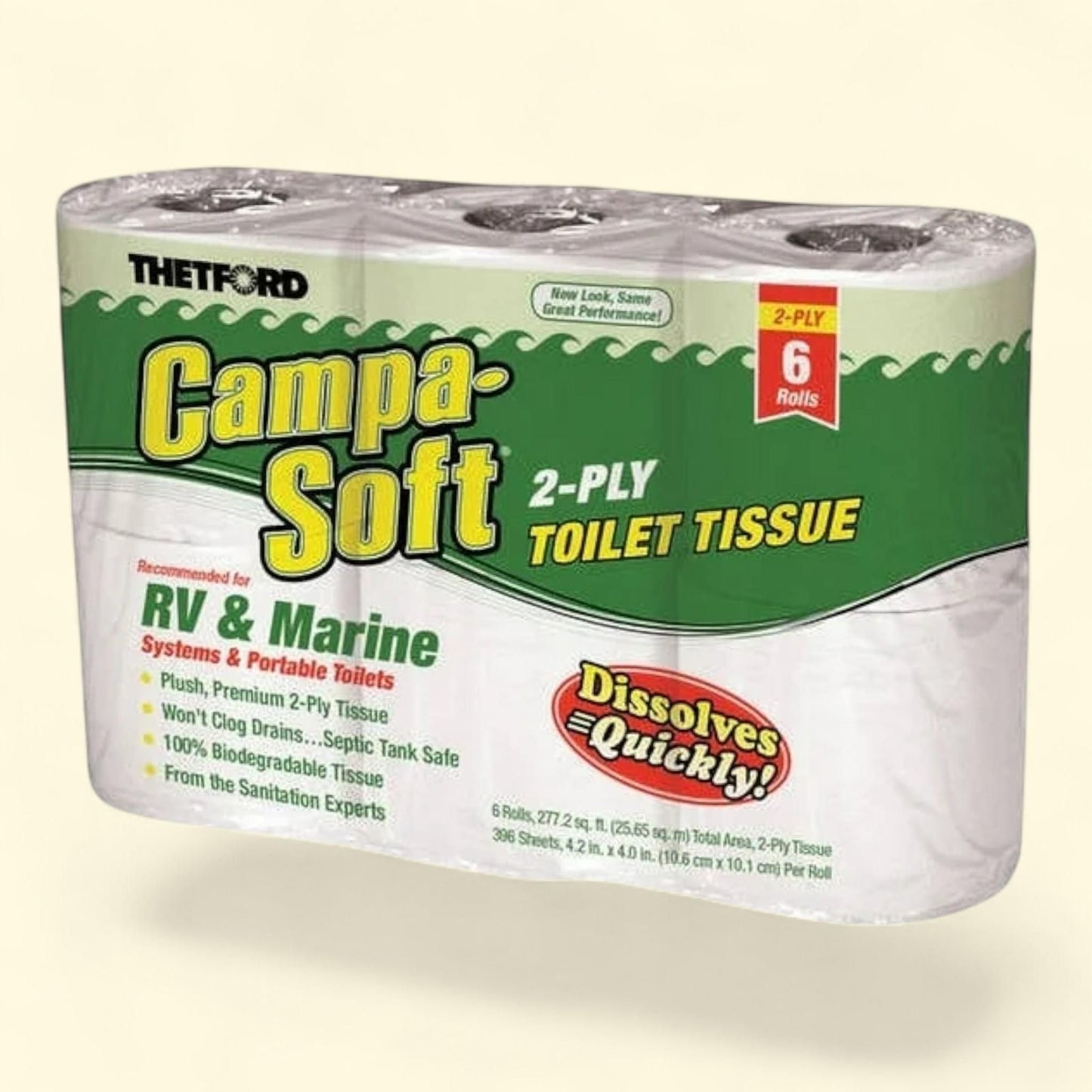 Thetford Campa RV & Marine Toilet Paper, 6 Rolls