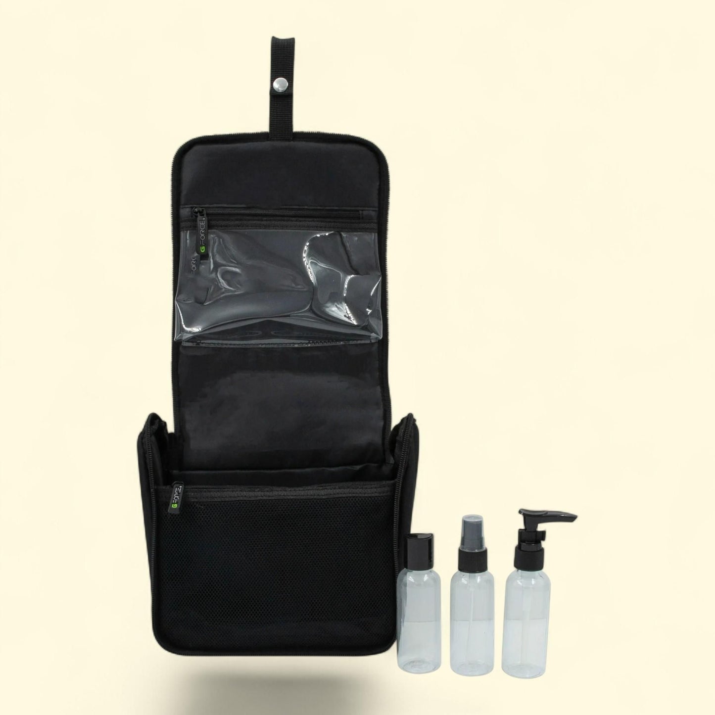 G-Force Hanging Toiletry Bag Set, Black, 3 Piece