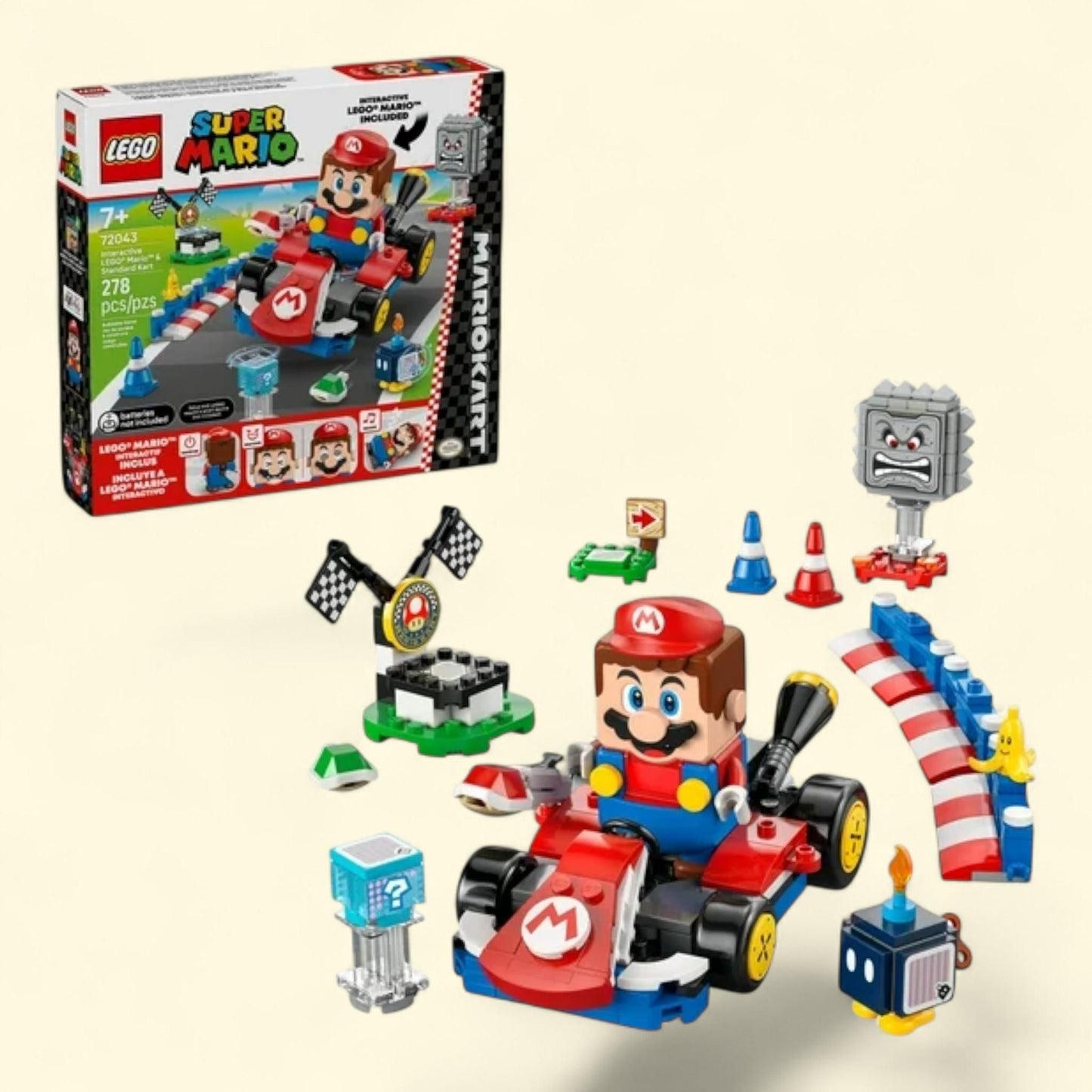 LEGO Super Mario : Mario Kart, LEGO Mario interactif et kart standard, à partir de 7 ans, 72043