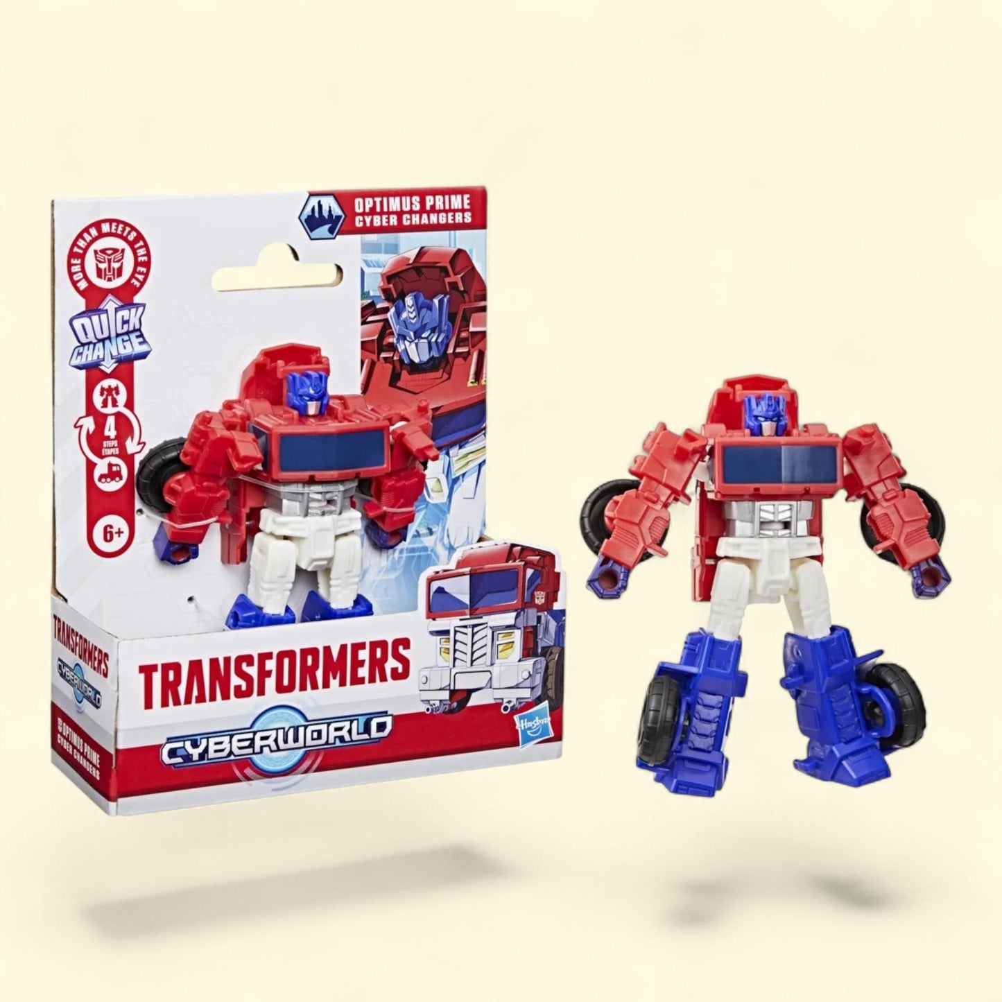 Transformers Toys CYBERWORLD Cyber Changers Optimus Prime Action Figure, 6+