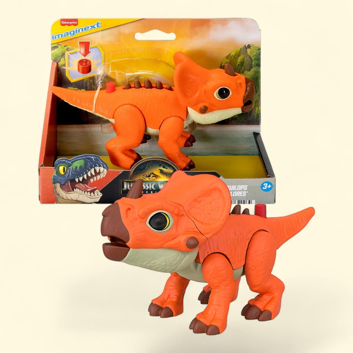 Fisher-Price Imaginext Jurassic World Rebirth Aquilops Dinosaur Action Figure, 3years &up, 4.19 in
