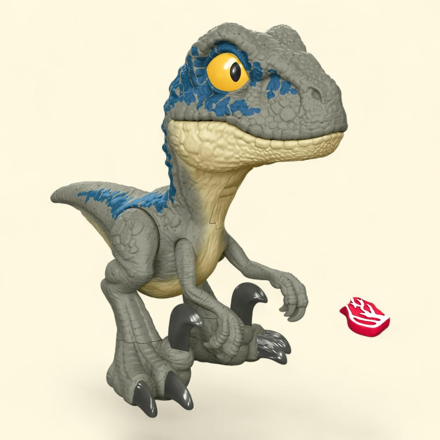 Jurassic World Mega Roar Blue Velociraptor Dinosaur Toy, 6.22 in