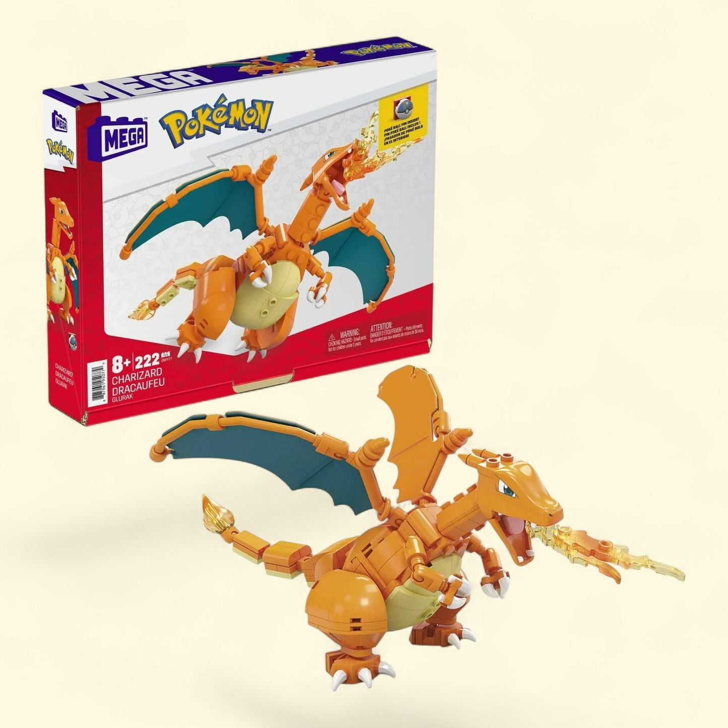 MEGA Pokemon Charizard Building Set, 222 Pieces — authentic US product shipped worldwide by Treatspree