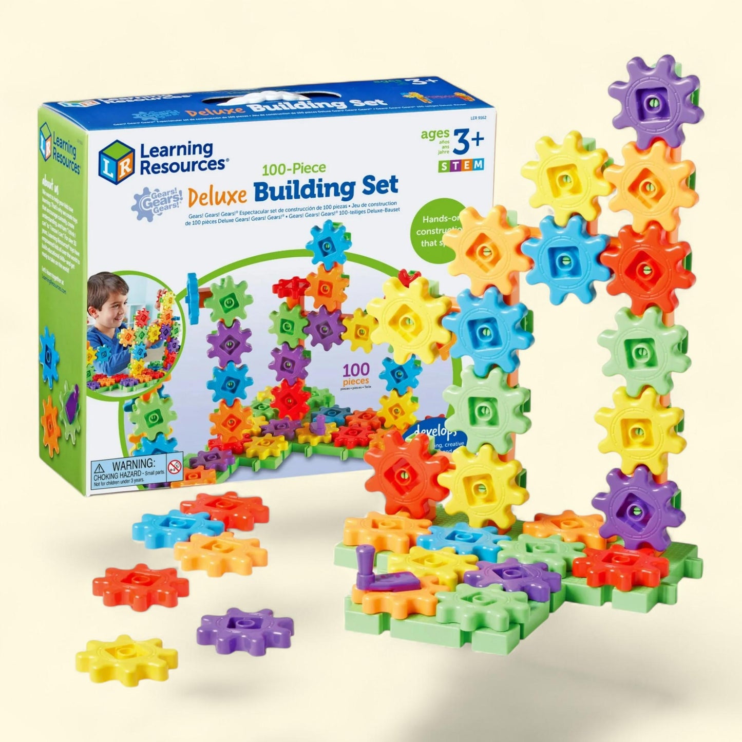 Learning Resources Gears! Gears! Gears! Coffret de construction de luxe de 100 pièces, à partir de 3 ans