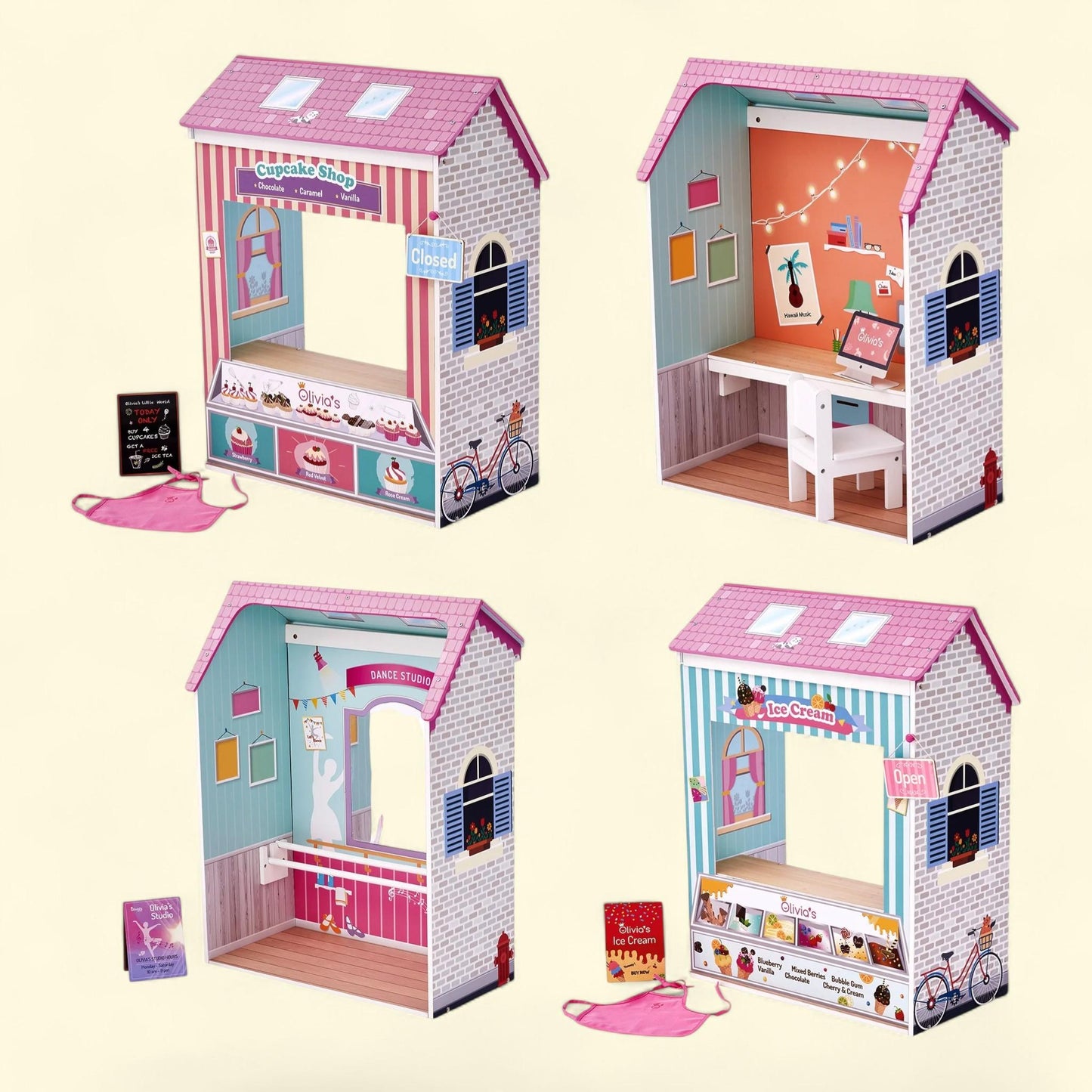 Olivia's Little World Play House Dollhouse, 7 Pieces, 26.00 in