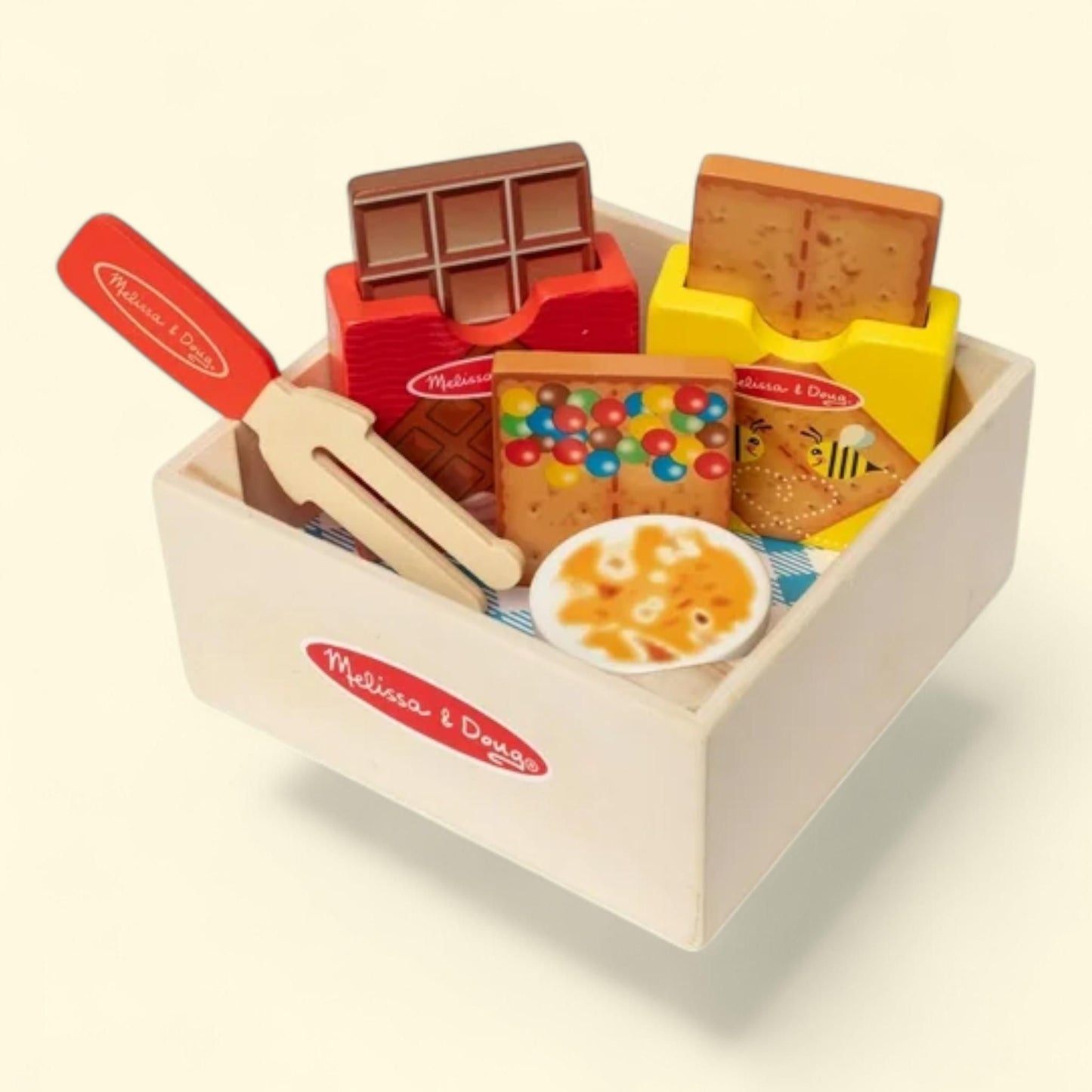 Melissa & Doug Wooden S'mores Picnic Box Play Food Set, 2+ — authentic US product shipped worldwide by Treatspree