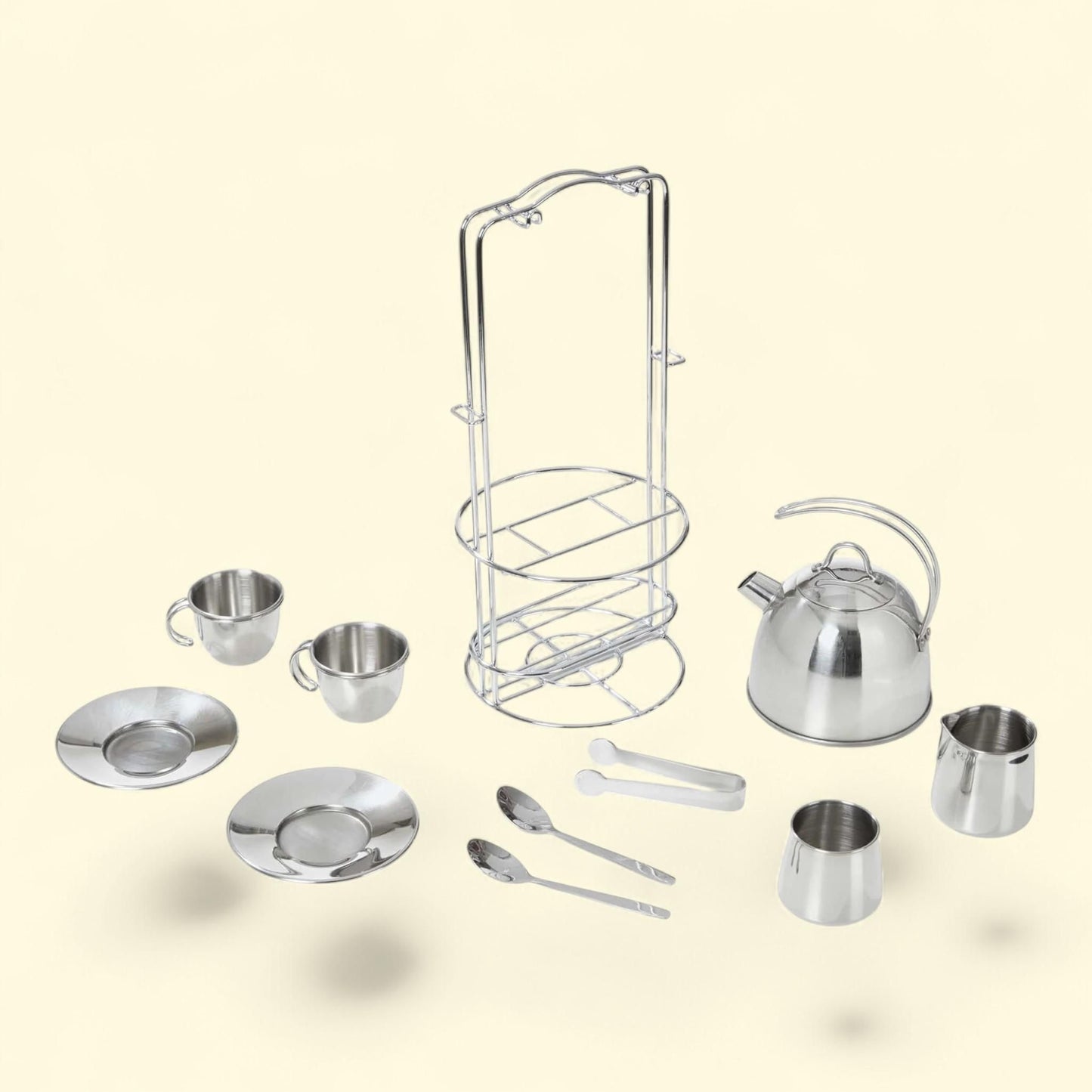 Melissa & Doug Tea Set, Stainless Steel, 11 pcs
