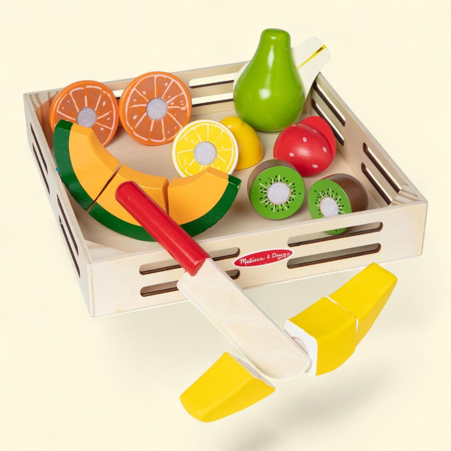Melissa & Doug Cutting Fruit Set, Wooden Play Food Kitchen Accessory, Multi