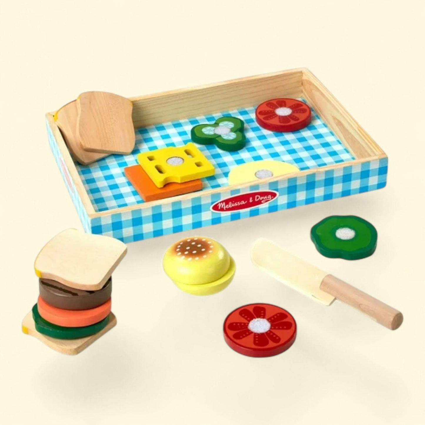 Melissa & Doug Wooden Sandwich-Making Pretend Play Food Set, One Size