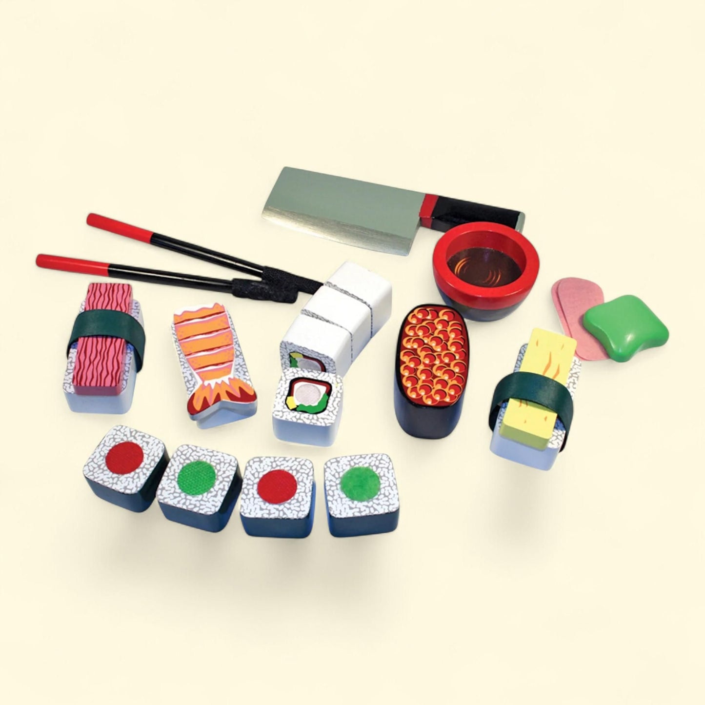 Melissa & Doug Sushi Slicing Wooden Play Food Set, 24-piece