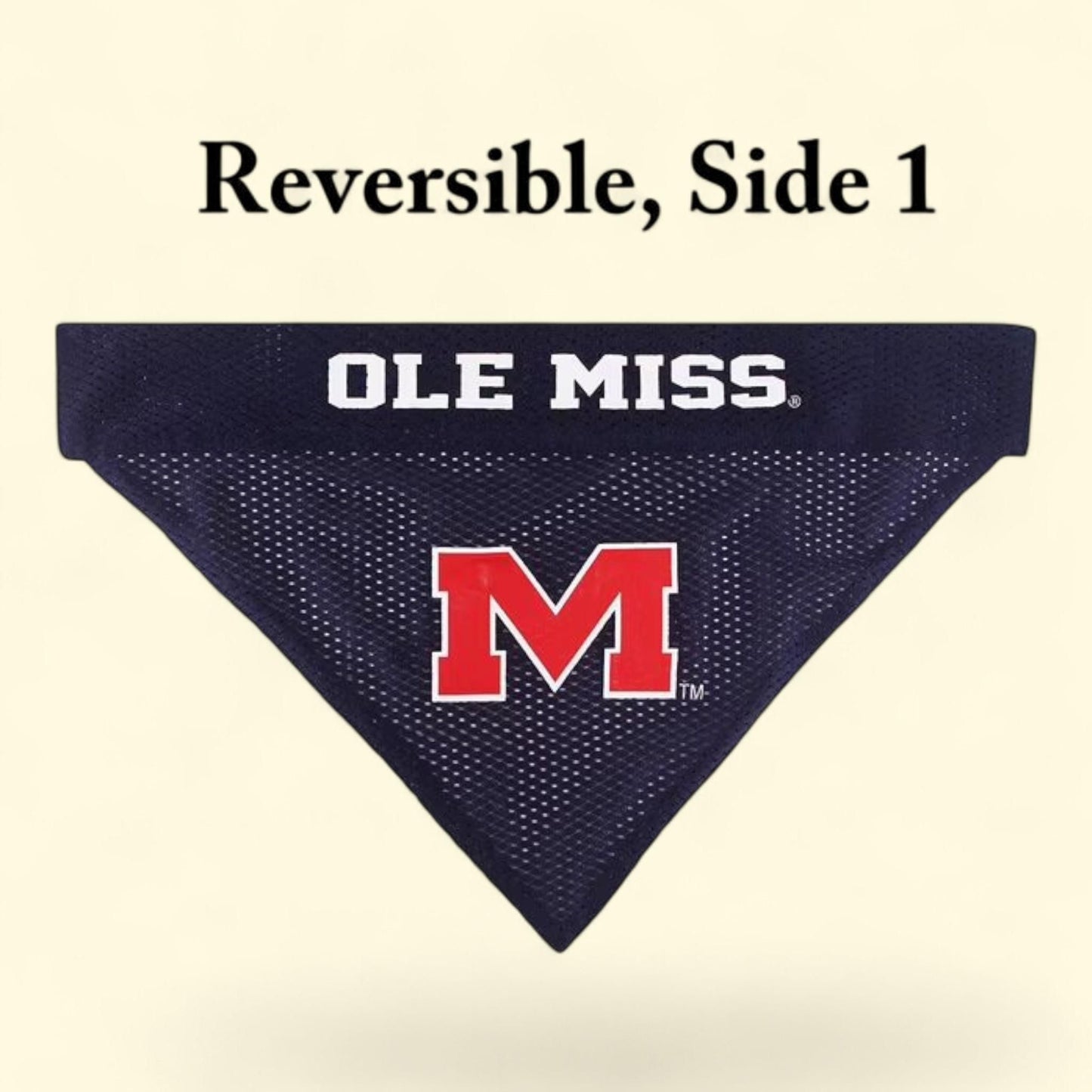 Pets First Collegiate Ole Miss Reversible Bandana, Home & Away Mesh & Premium Embroidery, for Dogs & Cats