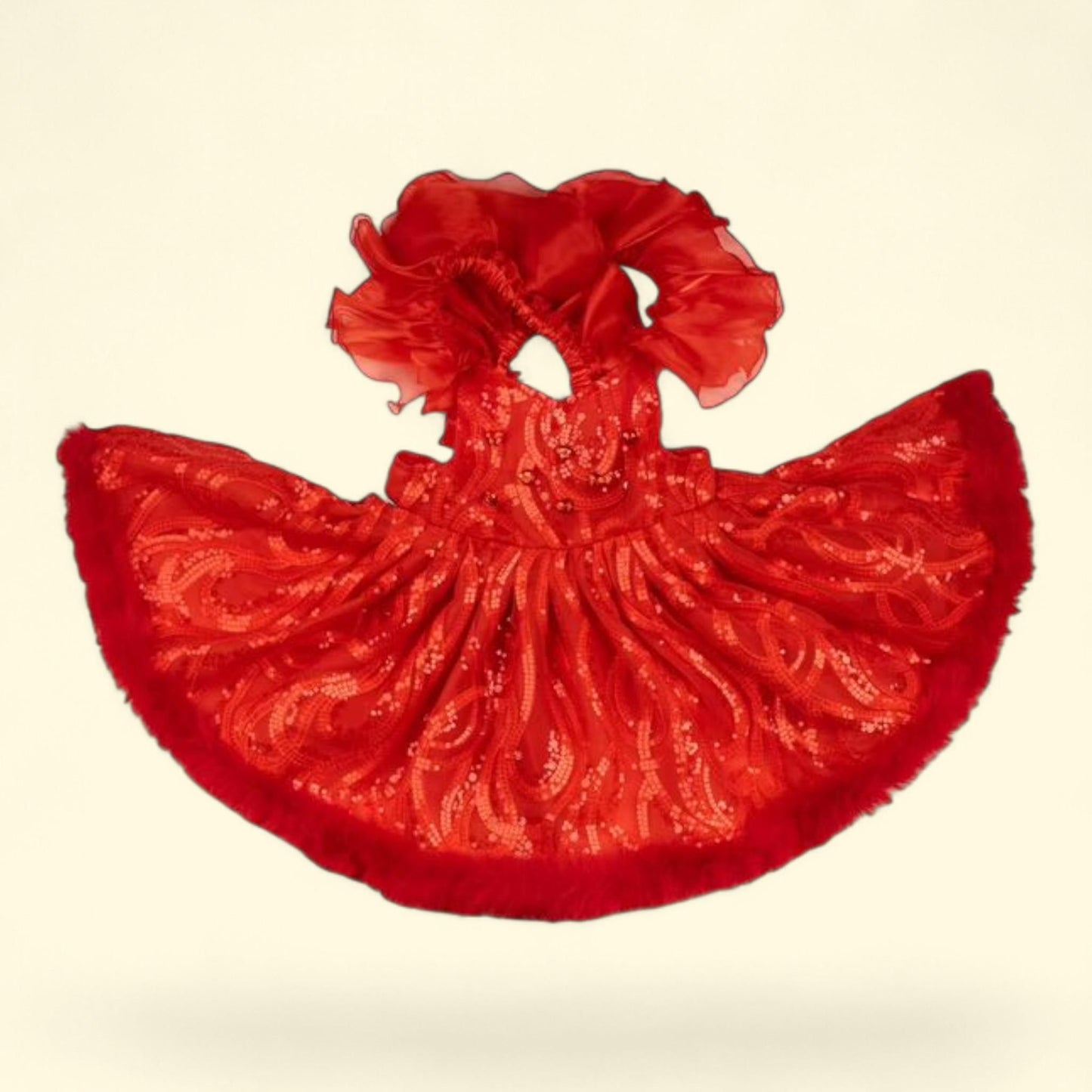 Doggy Parton, Evening Star Pet Gown, Red, XS