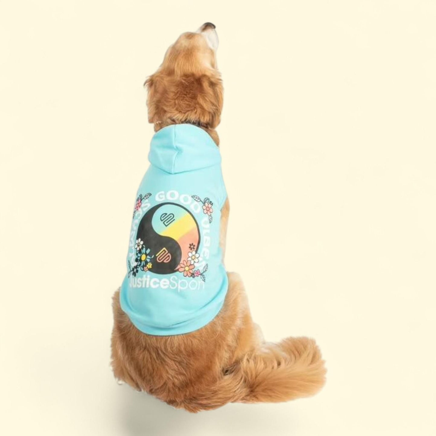 Justice Pet Polyester Printed Fleece Dog Hoodie, Turquoise, XL — authentic US product shipped worldwide by Treatspree
