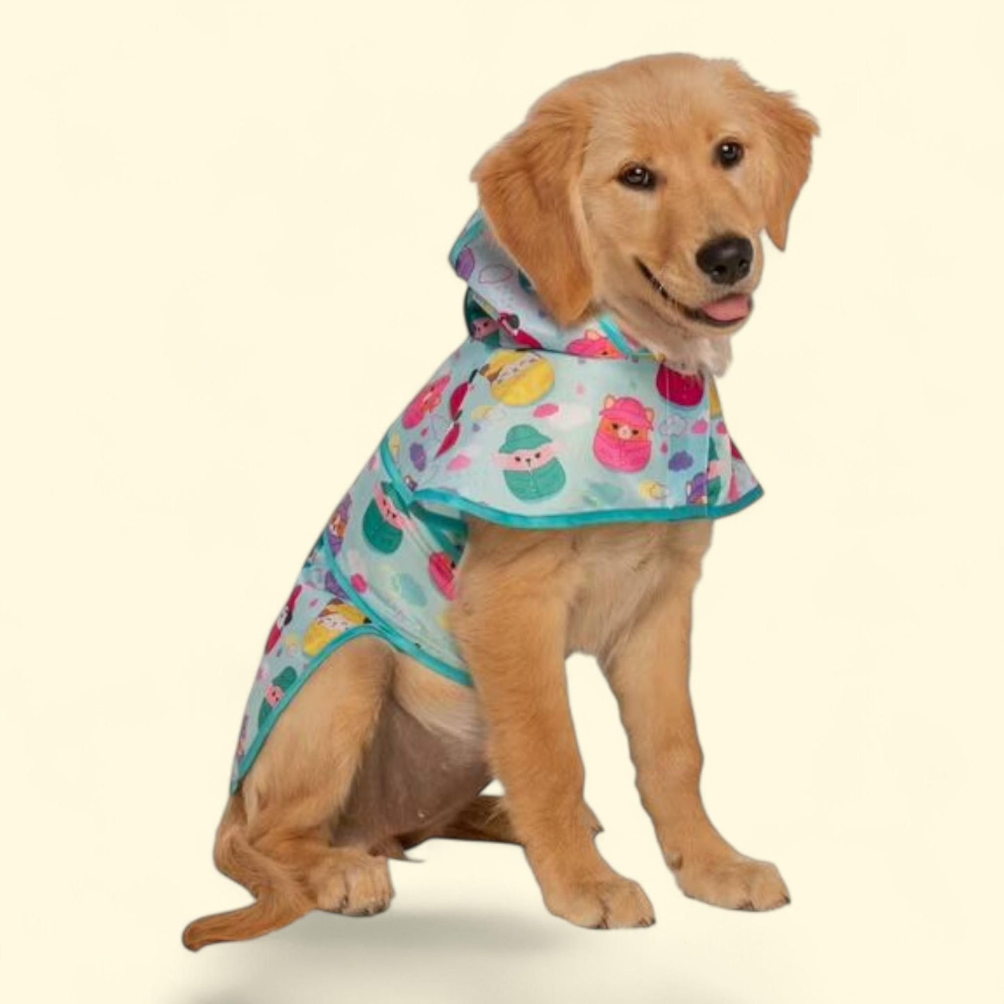 Jazwares Squishmallows Small Pet Raincoat, It's Raining, Ultra Soft, Apparel, Small