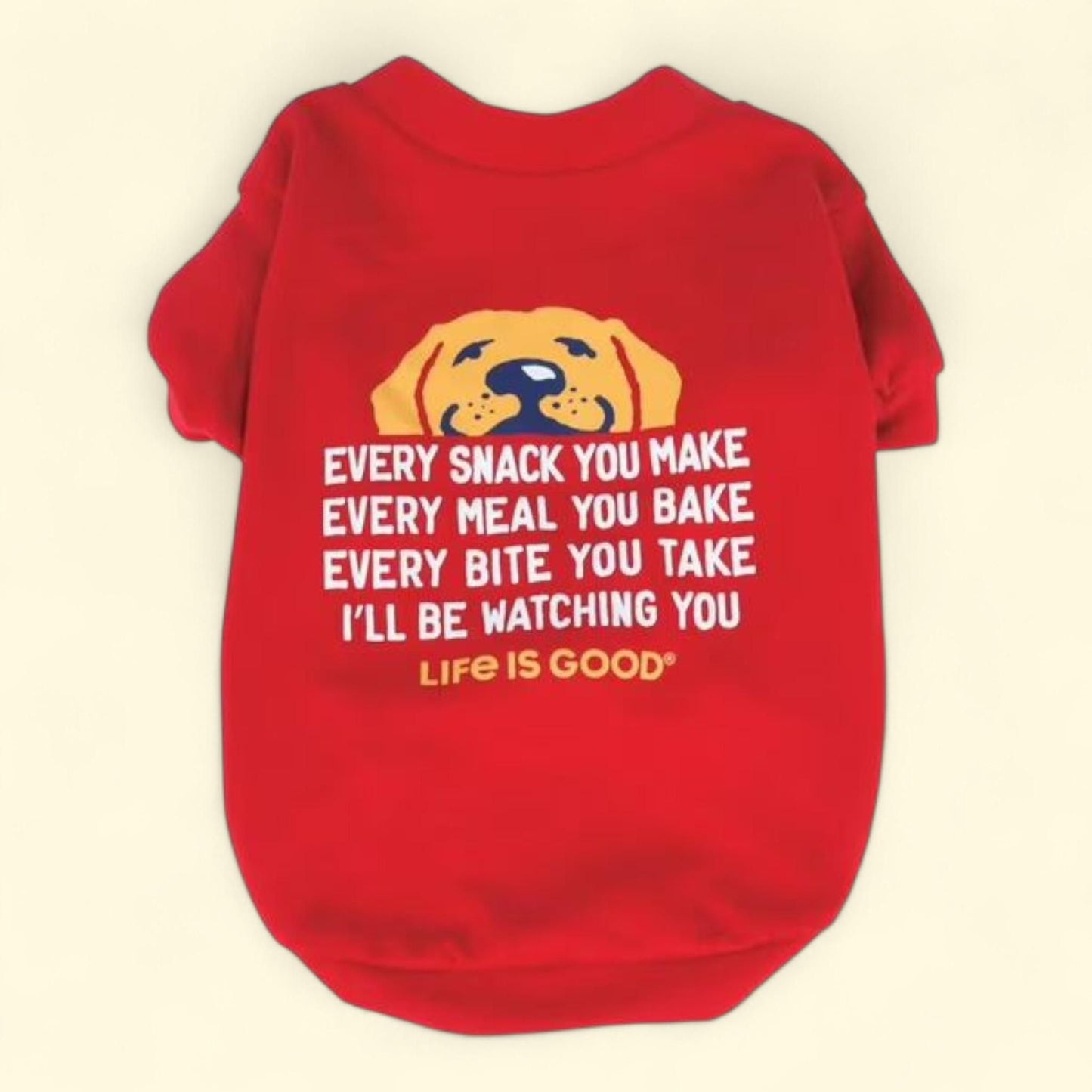 Life is Good Dog T-Shirt, Red, Medium — authentic US product shipped worldwide by Treatspree