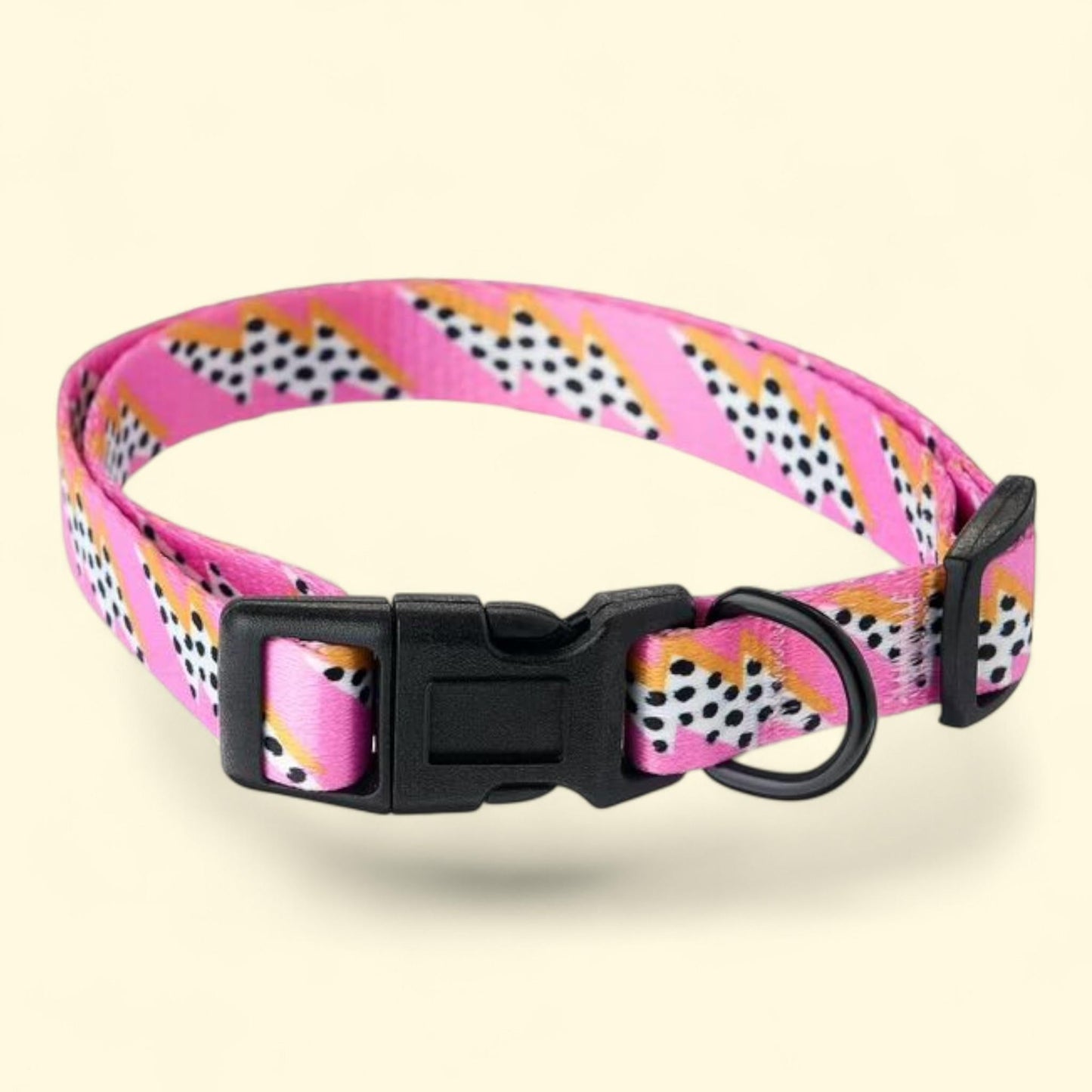 Vibrant Life, Lightning Bolt Fashion Pet Collar, Pink, Size Medium