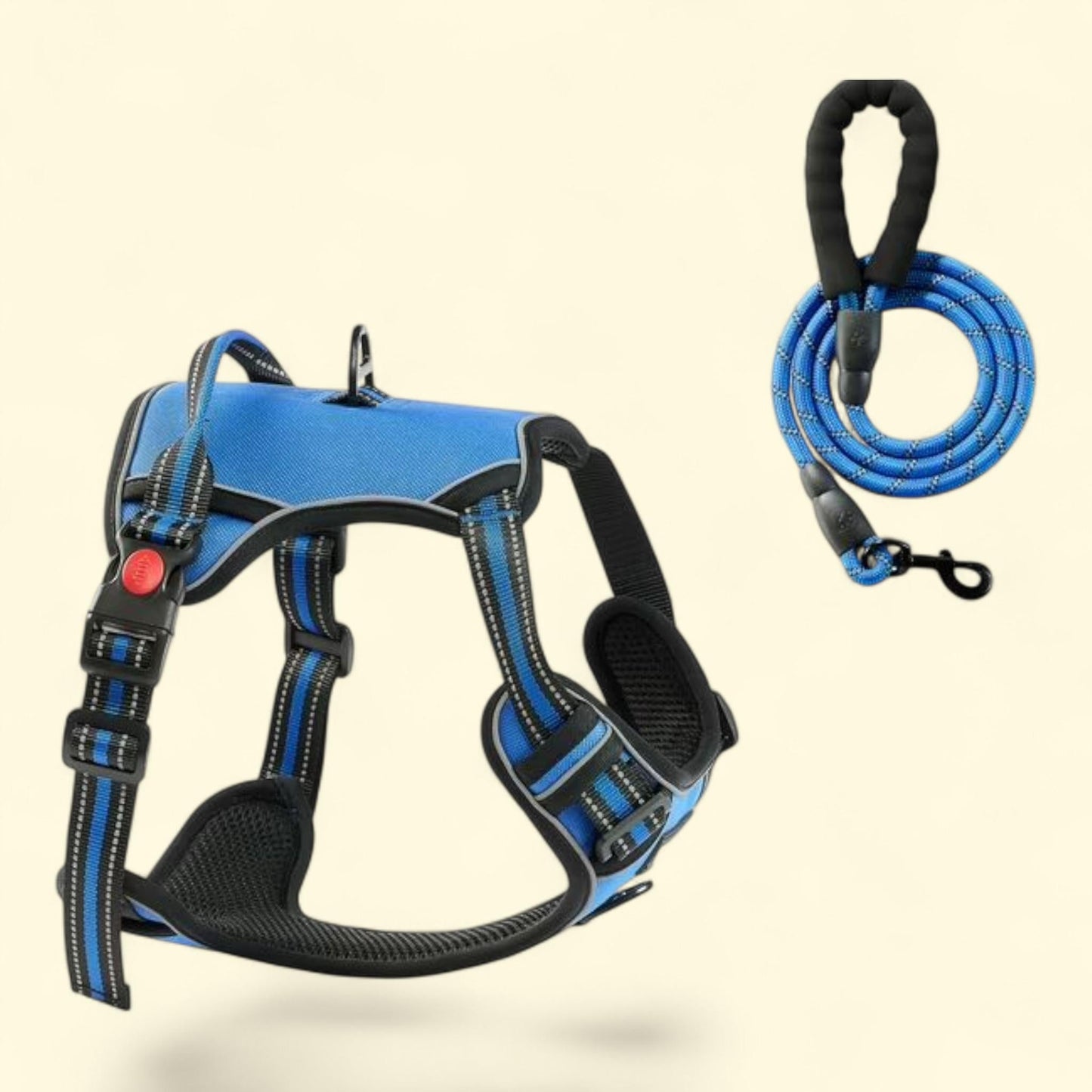 KFFKFF Canine Harness, Big Canines, Adjustable Pet Vest, 5ft Lead, 600D Oxford Material, Reflective Threads, Size.