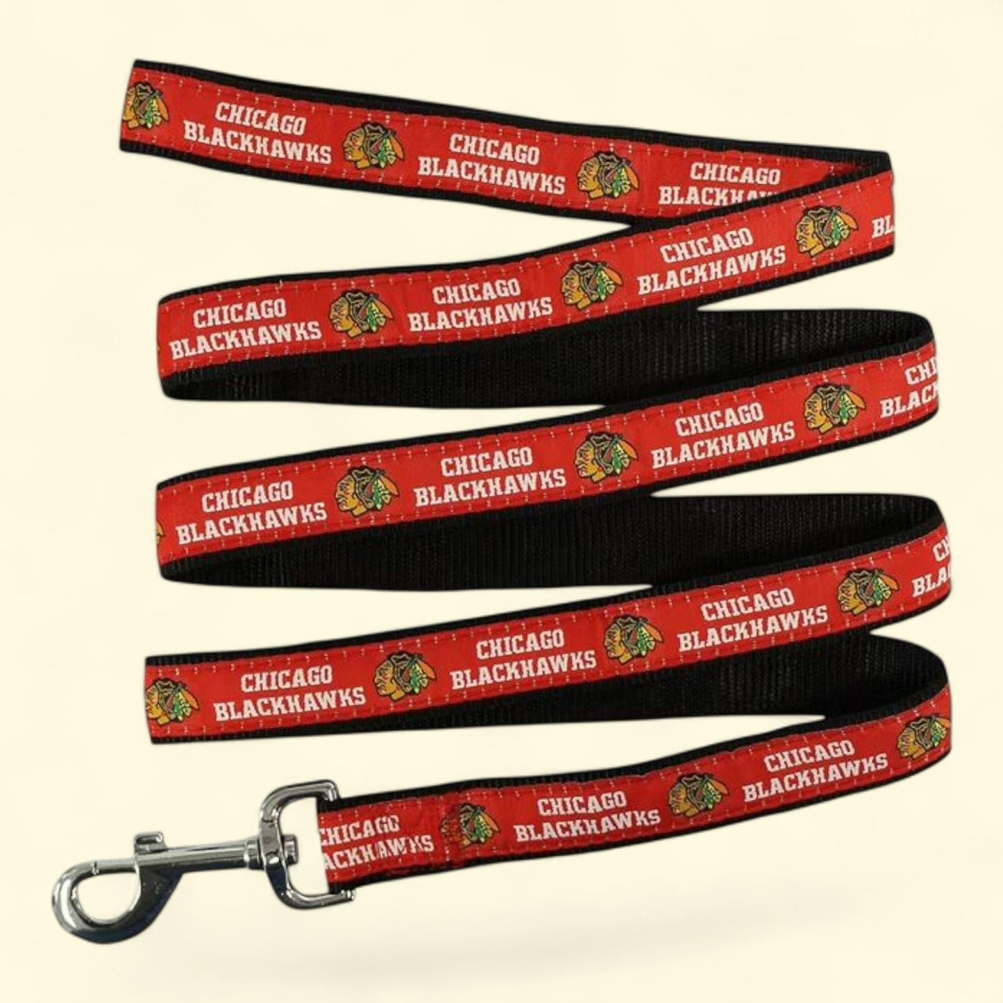 Pets First NHL Chicago Blackhawks Leash, Heavy-duty, Strong, Durable, for Dogs, Cats, Large
