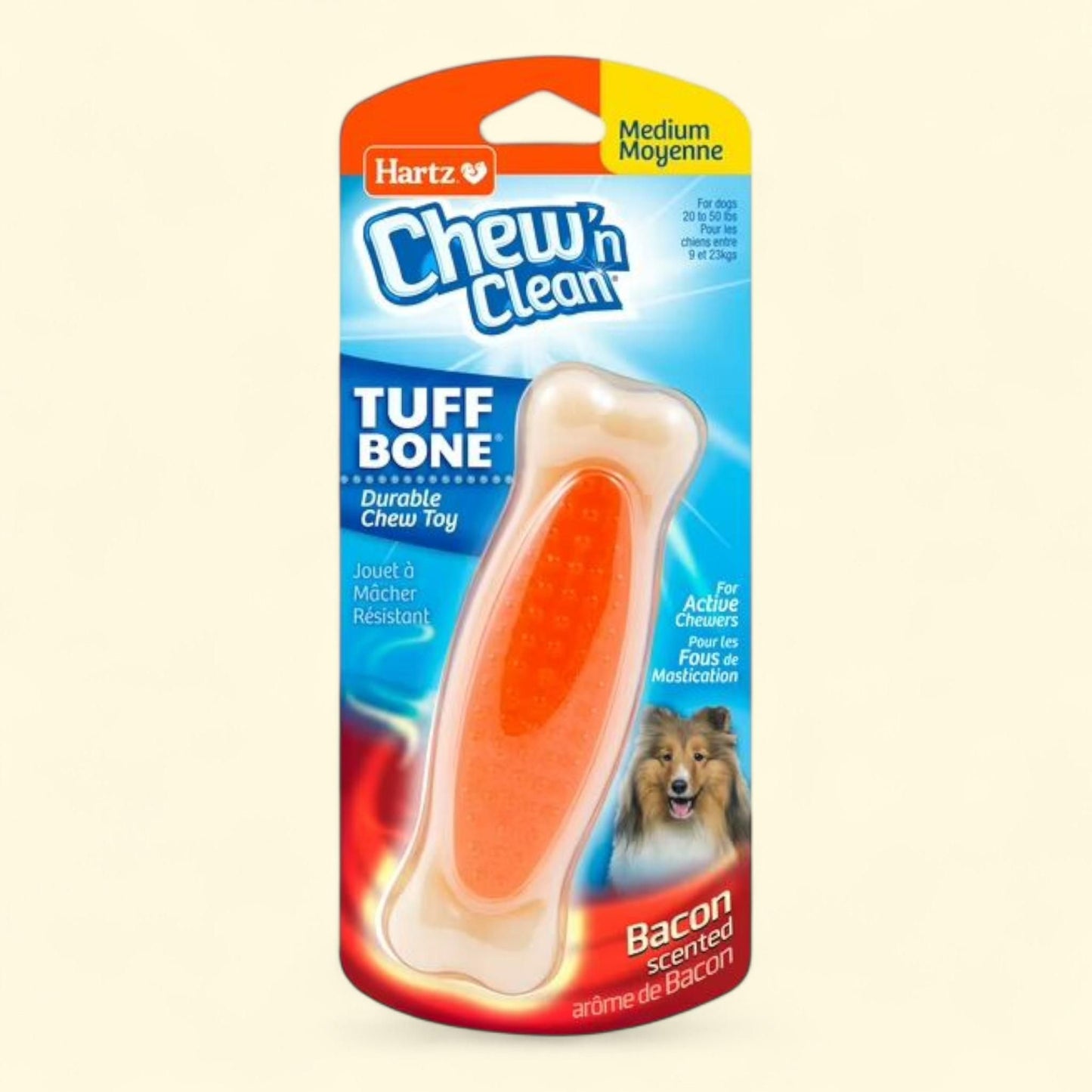 Hartz Chew 'n Clean Tuff Bone Dog Toy, Medium