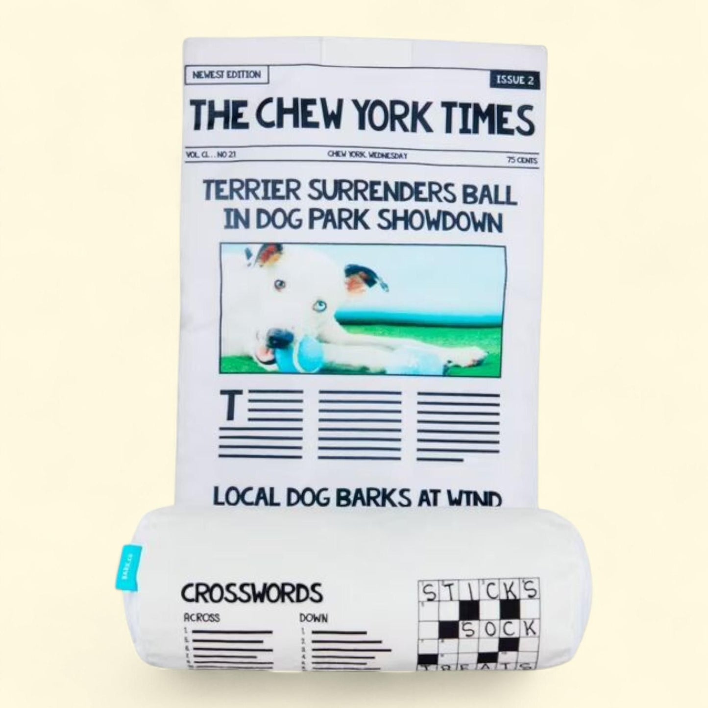 BARK Paula's Park Slope Pretzel Brown Plush Dog Toy, Size M