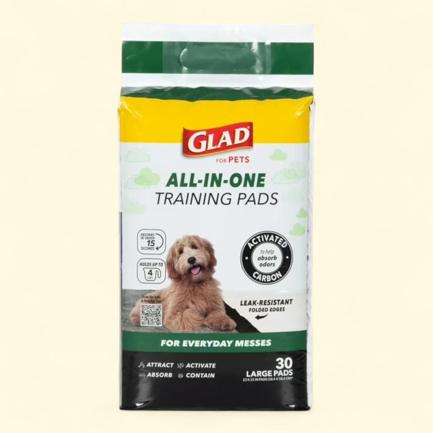 Glad Training Pads for Dogs, 23in x 23in, 30 Count