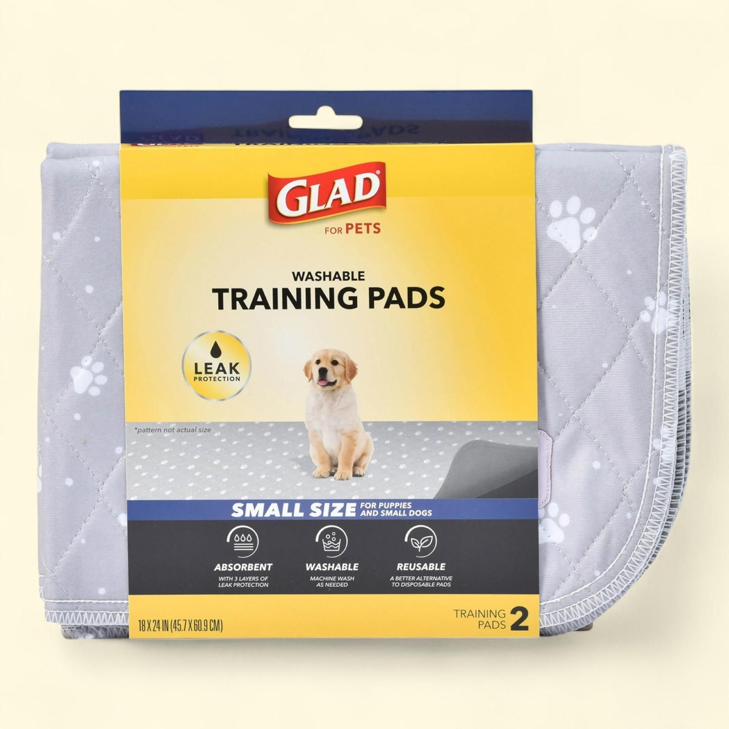 Glad For Pets Dog Training Pads, Small 18”x24” 2 Pk