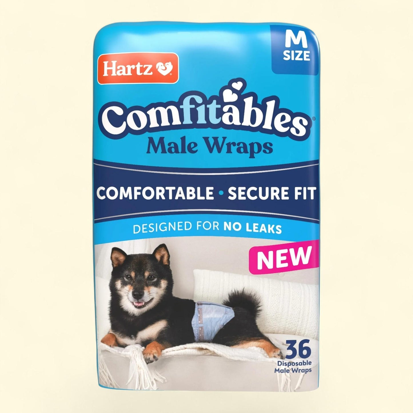 Hartz Comfitables Male Dog Wraps, Medium 36 Count