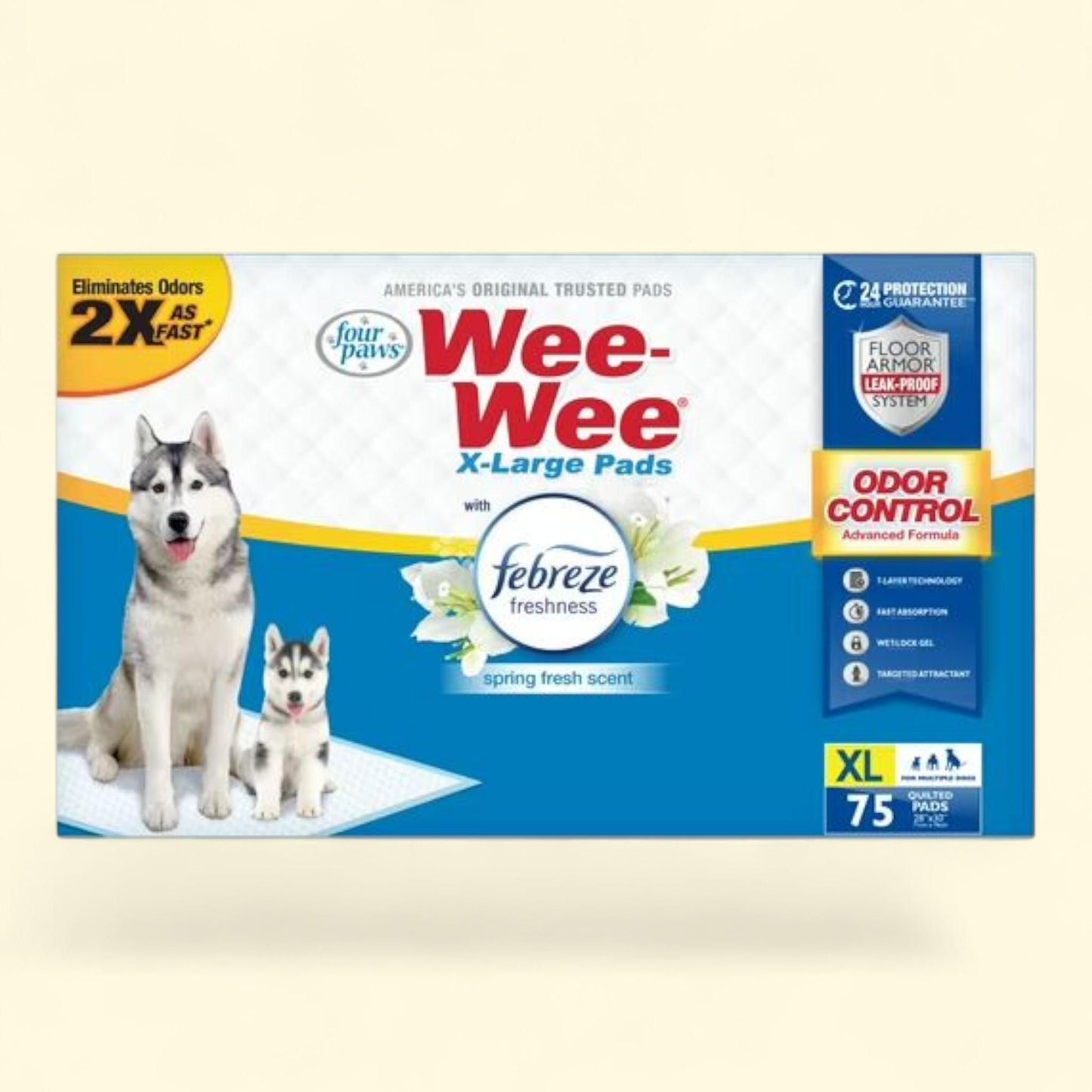 Four Paws Wee-Wee Puppy Pads, XL 75ct