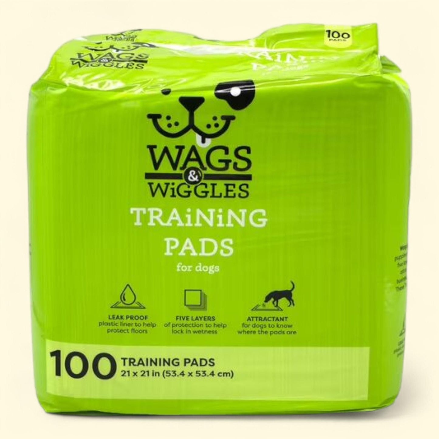 Wags & Wiggles Training Pad, 21" x 21", 100 Pack Count