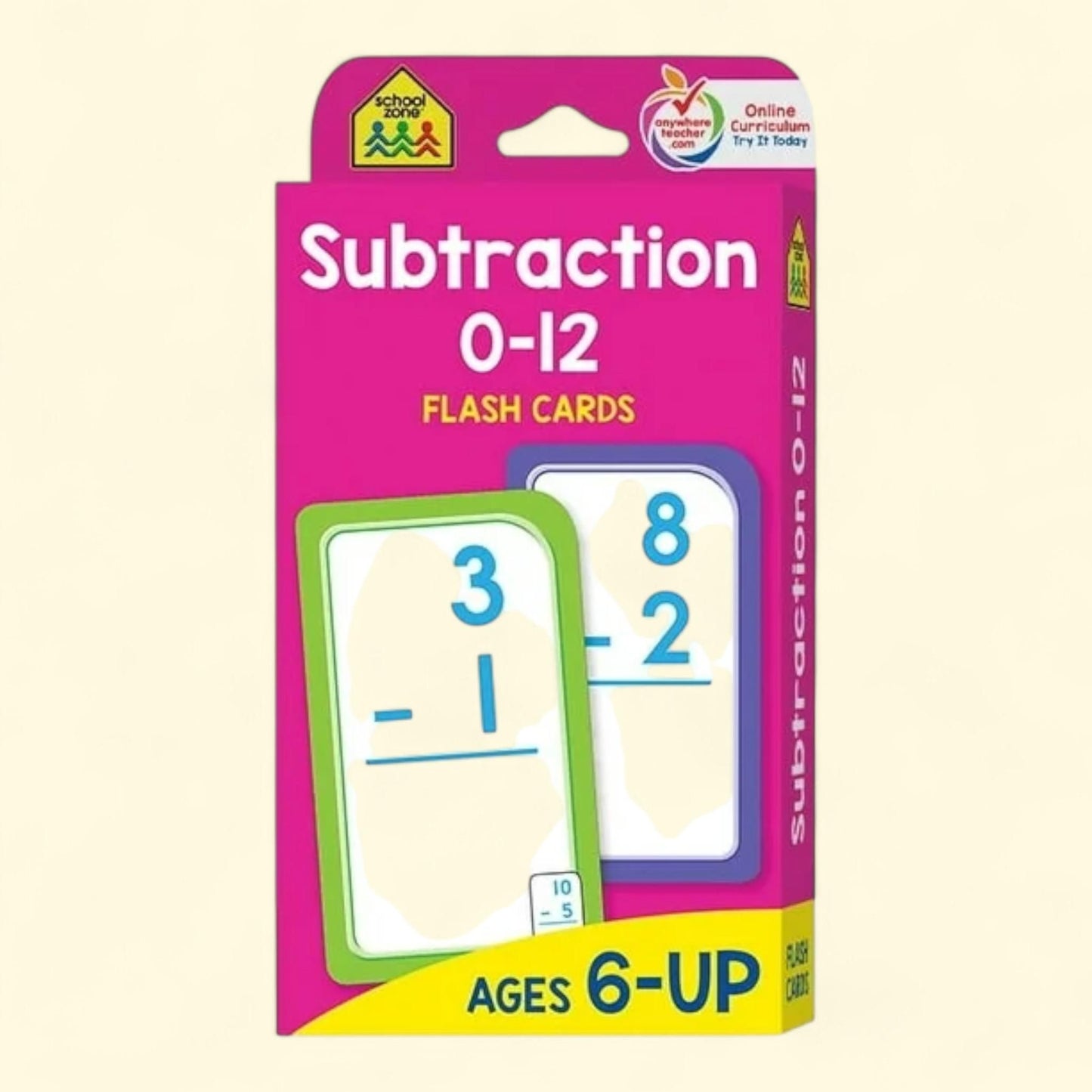 Subtraction 0-12 Flash Cards, Revised Edition, Hardcover, Ages 6-UP