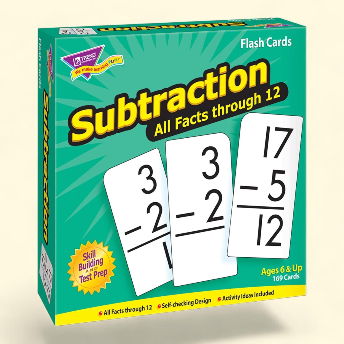 Trend, Tep53202, Subtraction All Facts Through 12 Flash Cards, 169 / Box -> Trend, Tep53202, Subtraction Flash Cards, 169