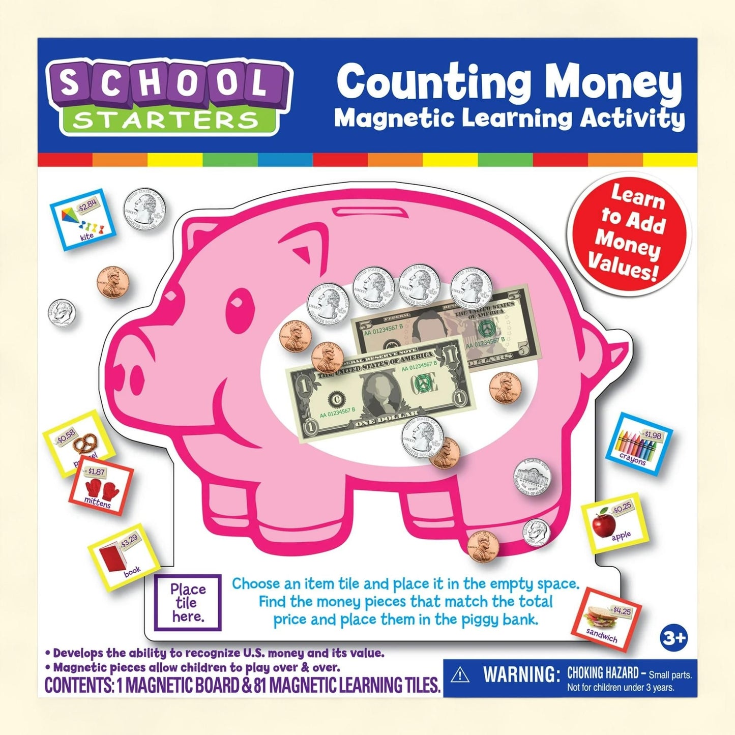 School Starters Magnetic Learning Activity Counting Money Math & Co... — authentic US product shipped worldwide by Treatspree