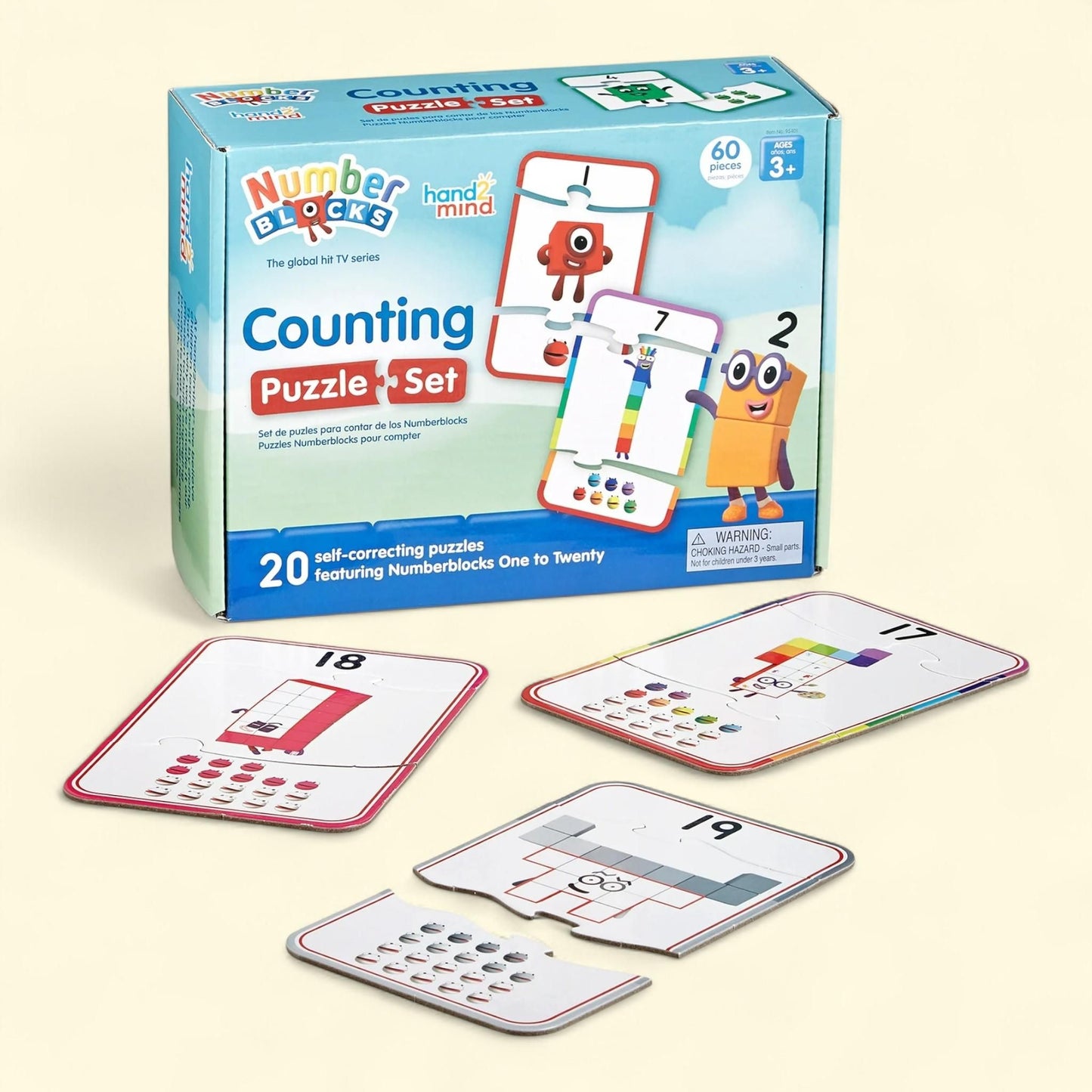 hand2mind Numberblocks Counting Puzzle Set, Counting Math Toys, Kids Matching Game