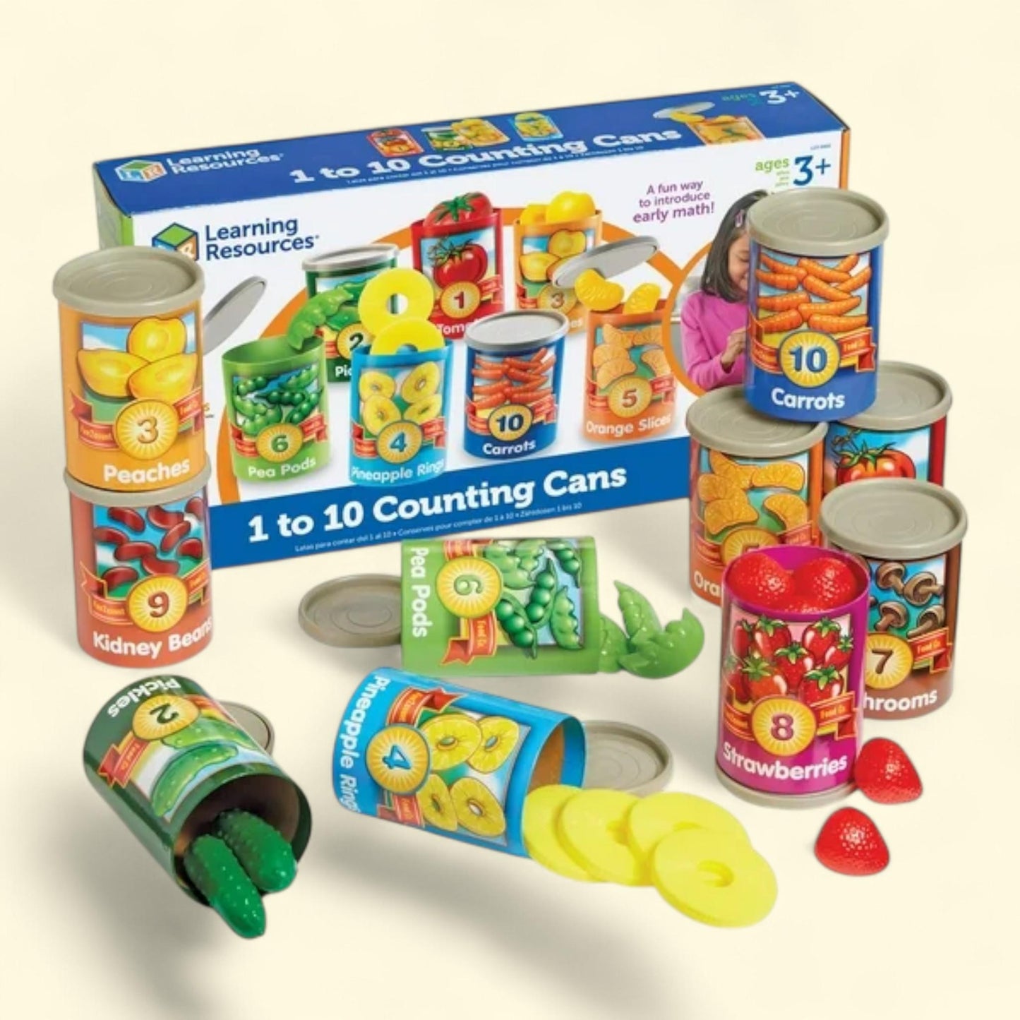 Learning Resources Counting Cans Set, 1-10 Count, Ages 3+