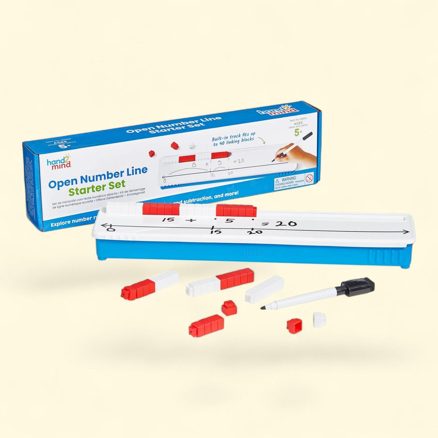 hand2mind Open Number Line Activity Set, Elementary School Math Tool, 1 Set