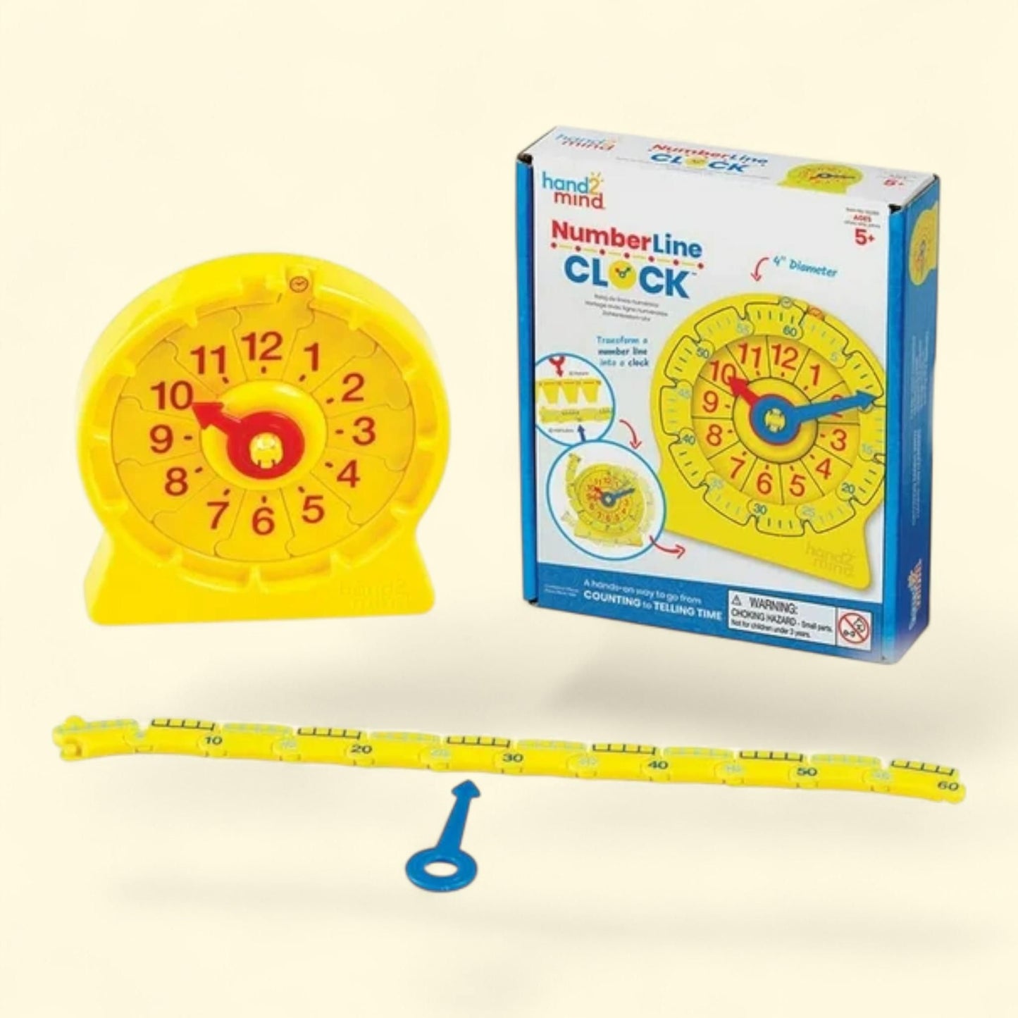 hand2mind Number Clock, Mathematics & Counting Toy, All Ages (1 Pack)
