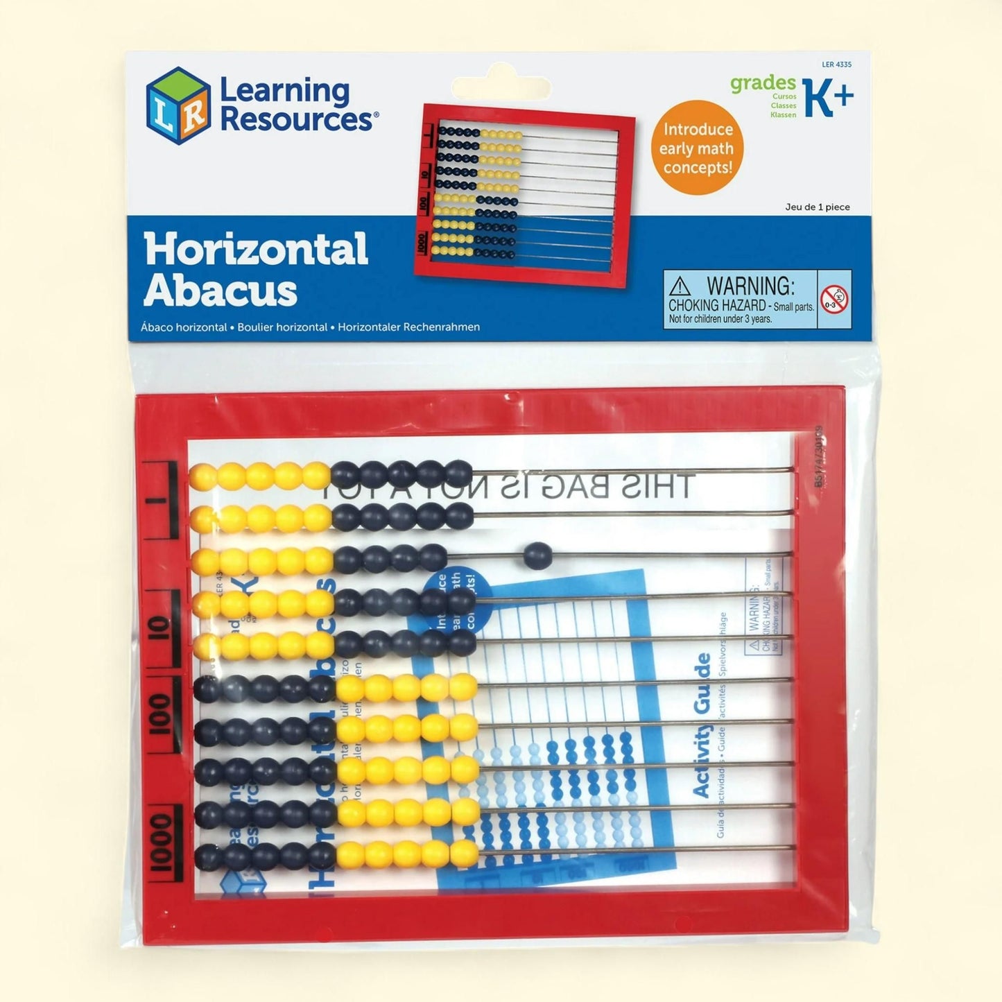 Learning Resources Desktop Abacus, 2-Color, Math Manipulatives, K+