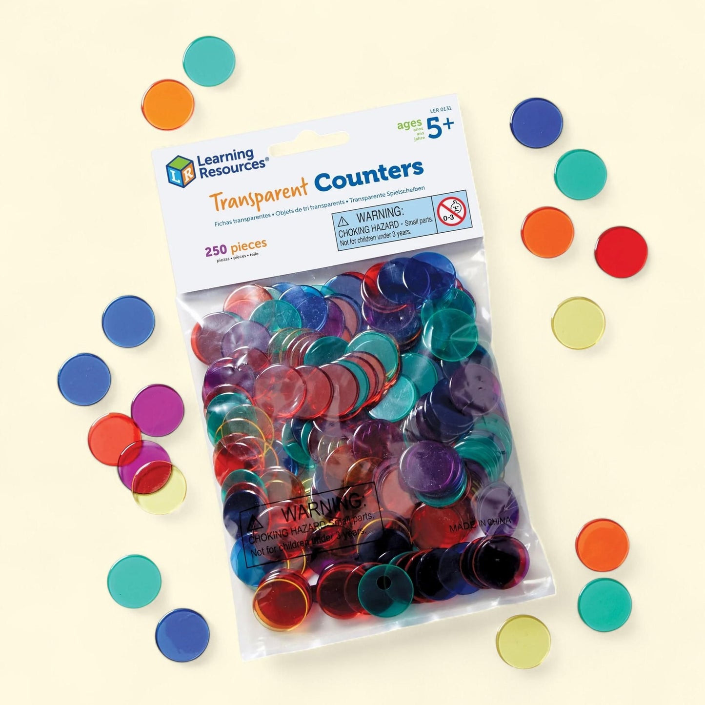 Learning Resources Color Counting Chips, Transparent, Ages 5+, Math Manipulatives