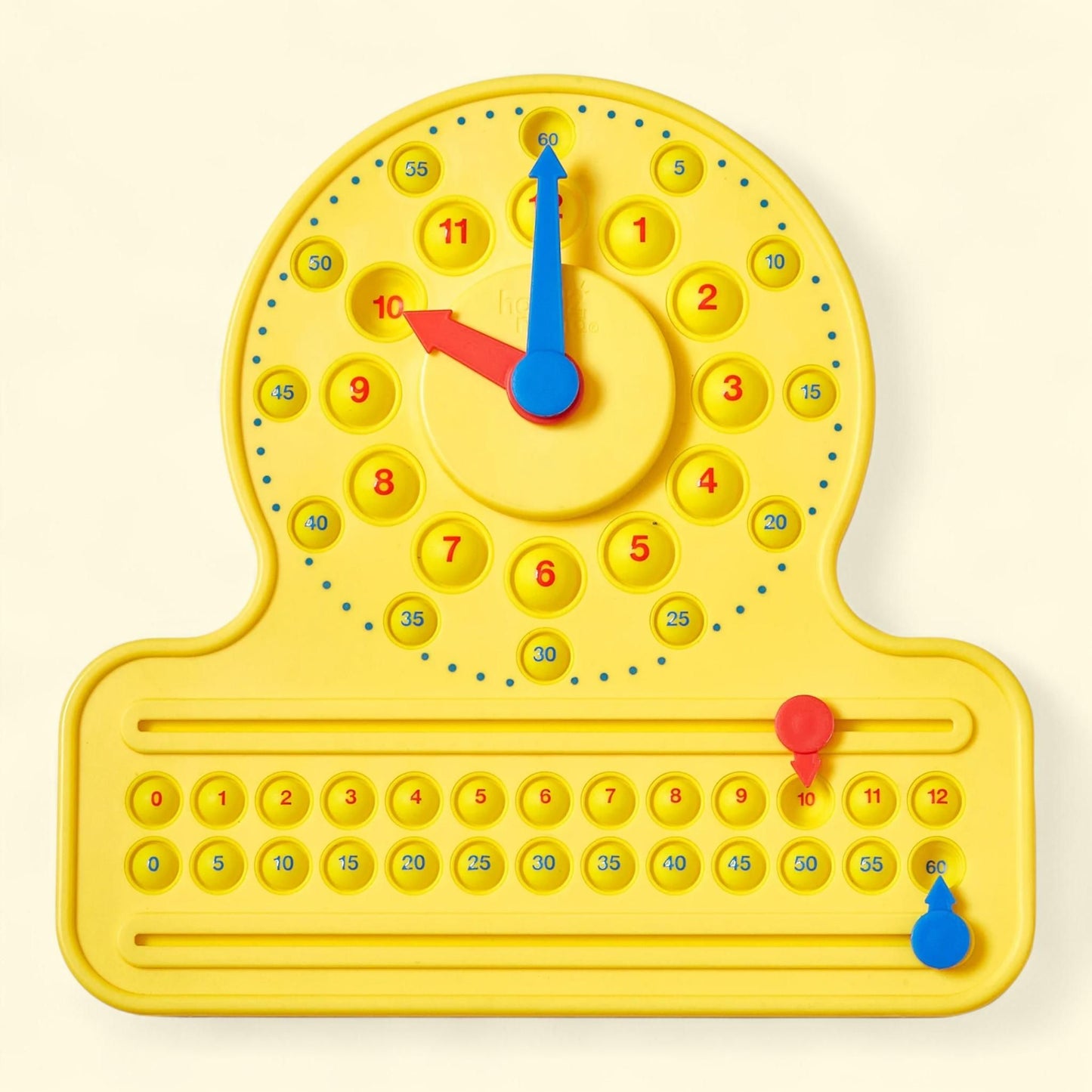 hand2mind NumberLine Clock Sensory Bubble Popper, Teaching Clock, Math for Kids