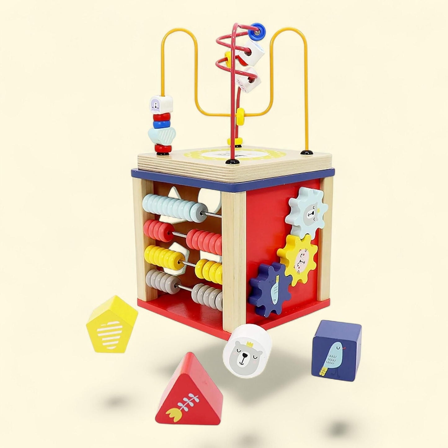 LEO & FRIENDS: Alice 5-In-1 Activity Cube, Wooden, 18mo+