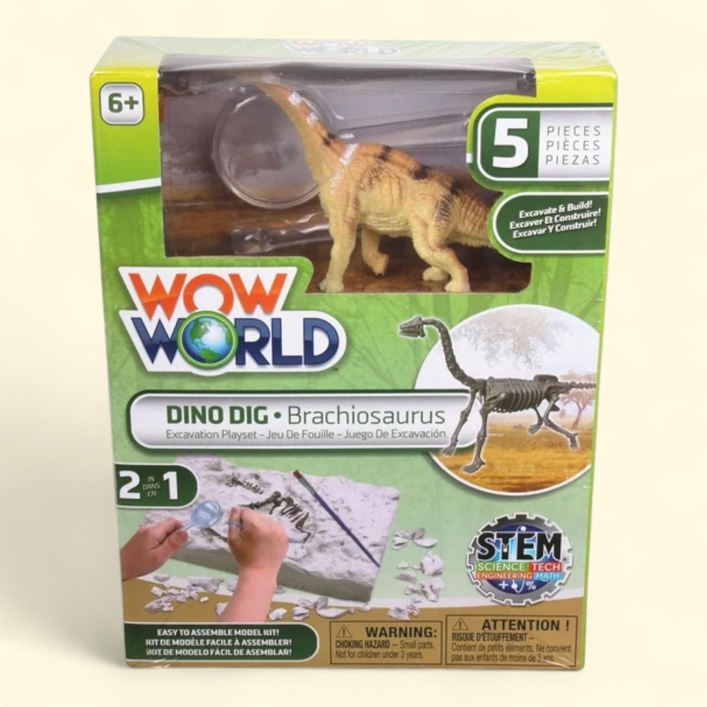 WowWorld Dino Dig - Brachiosaurus, All-In-One Dinosaur Skeleton Exc... — authentic US product shipped worldwide by Treatspree